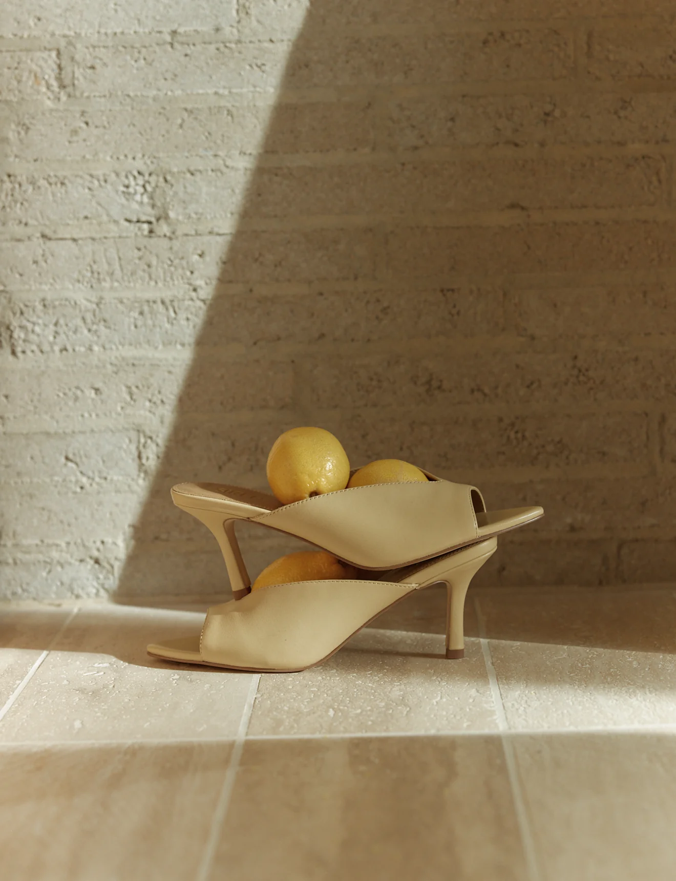 Mabel Point Toe Mules - Custard Yellow Leather - Image 6
