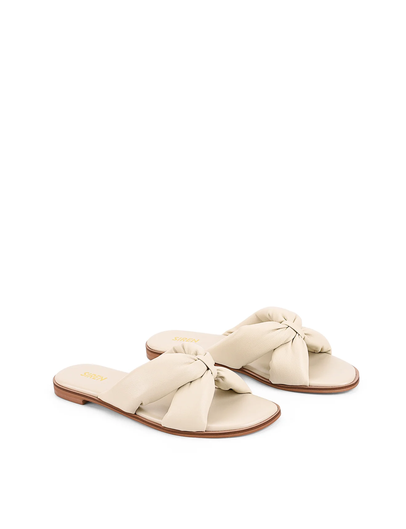 Madeline Flat Slides - Beige Leather - Image 3