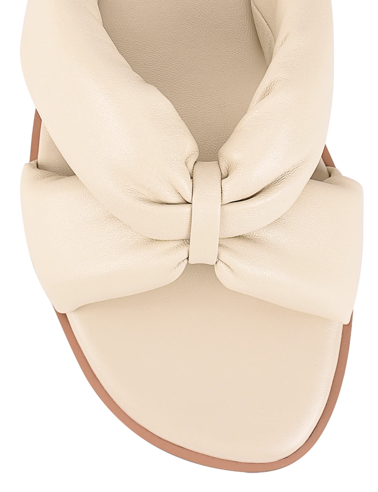 Madeline Flat Slides - Beige Leather - Image 4