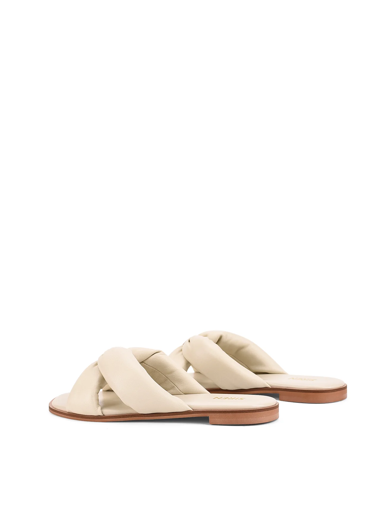 Madeline Flat Slides - Beige Leather - Image 5