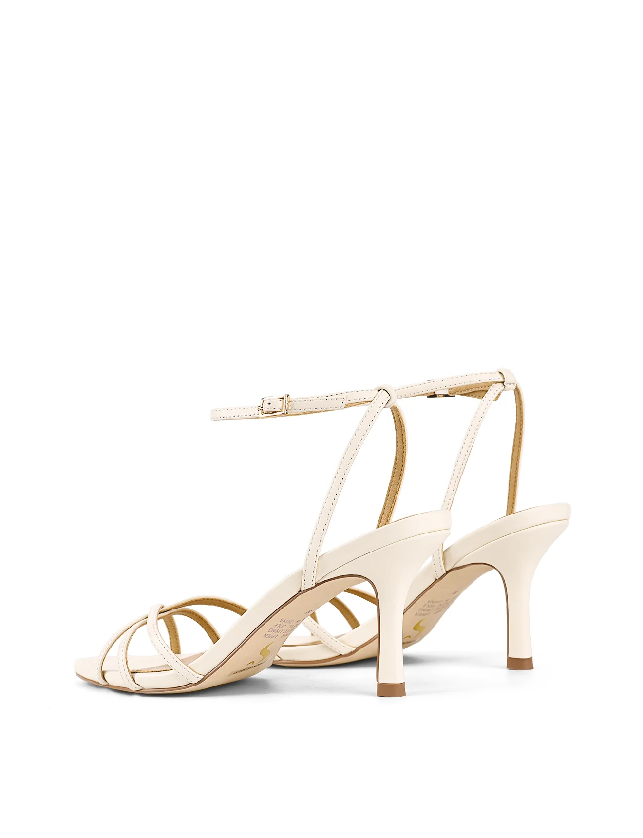 Madison Point Toe Strappy Heel - Chalk White Leather - Image 6