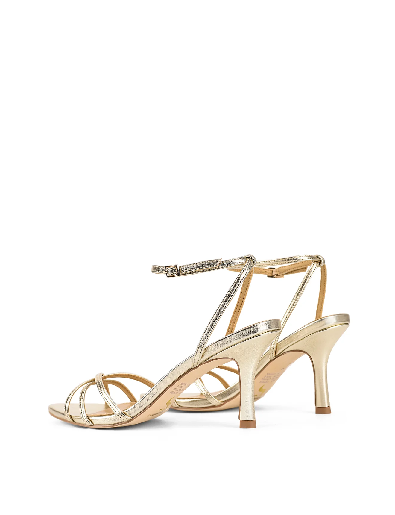 Madison Point Toe Strappy Heel - Gold Metallic Leather - Image 4