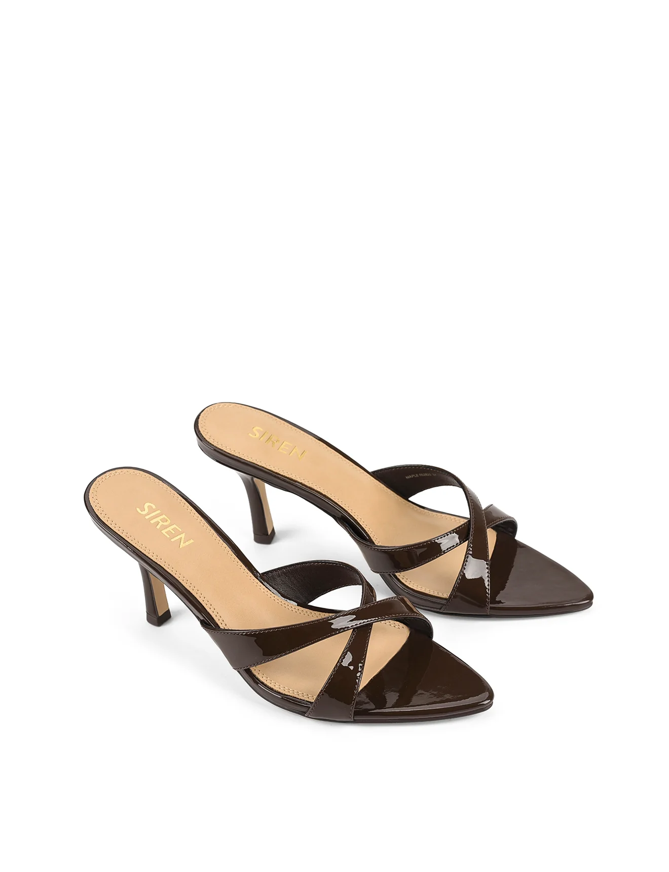Maple Point Toe Mules - Chocolate Brown Patent Leather - Image 5