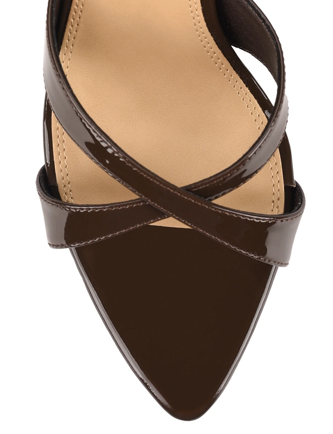 Maple Point Toe Mules - Chocolate Brown Patent Leather - Image 7