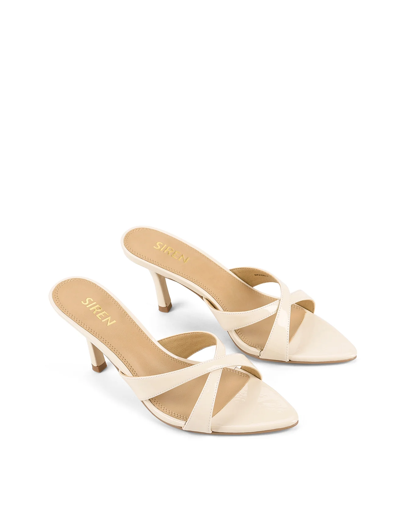 Maple Point Toe Mules - Cream White Patent Leather - Image 3