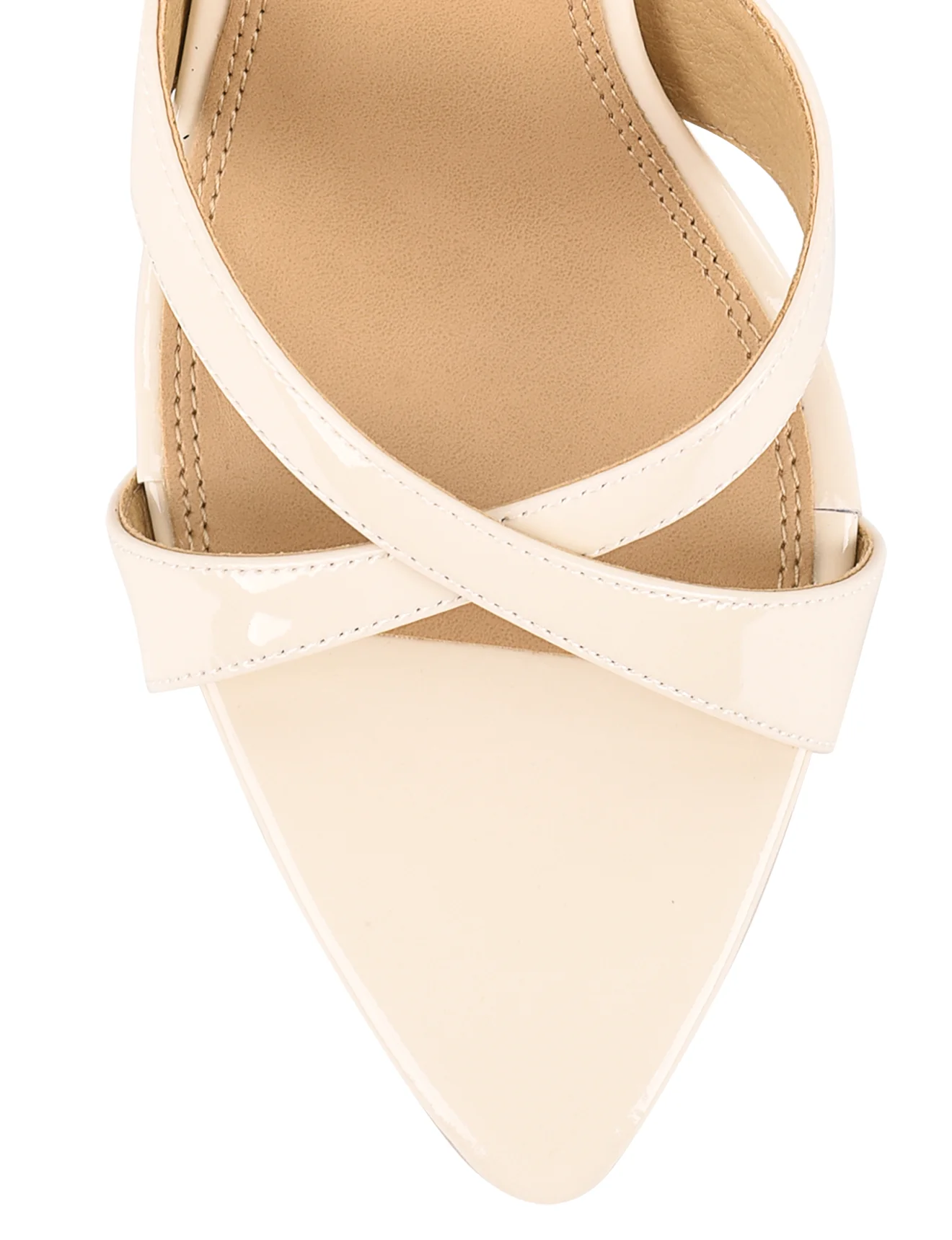 Maple Point Toe Mules - Cream White Patent Leather - Image 5