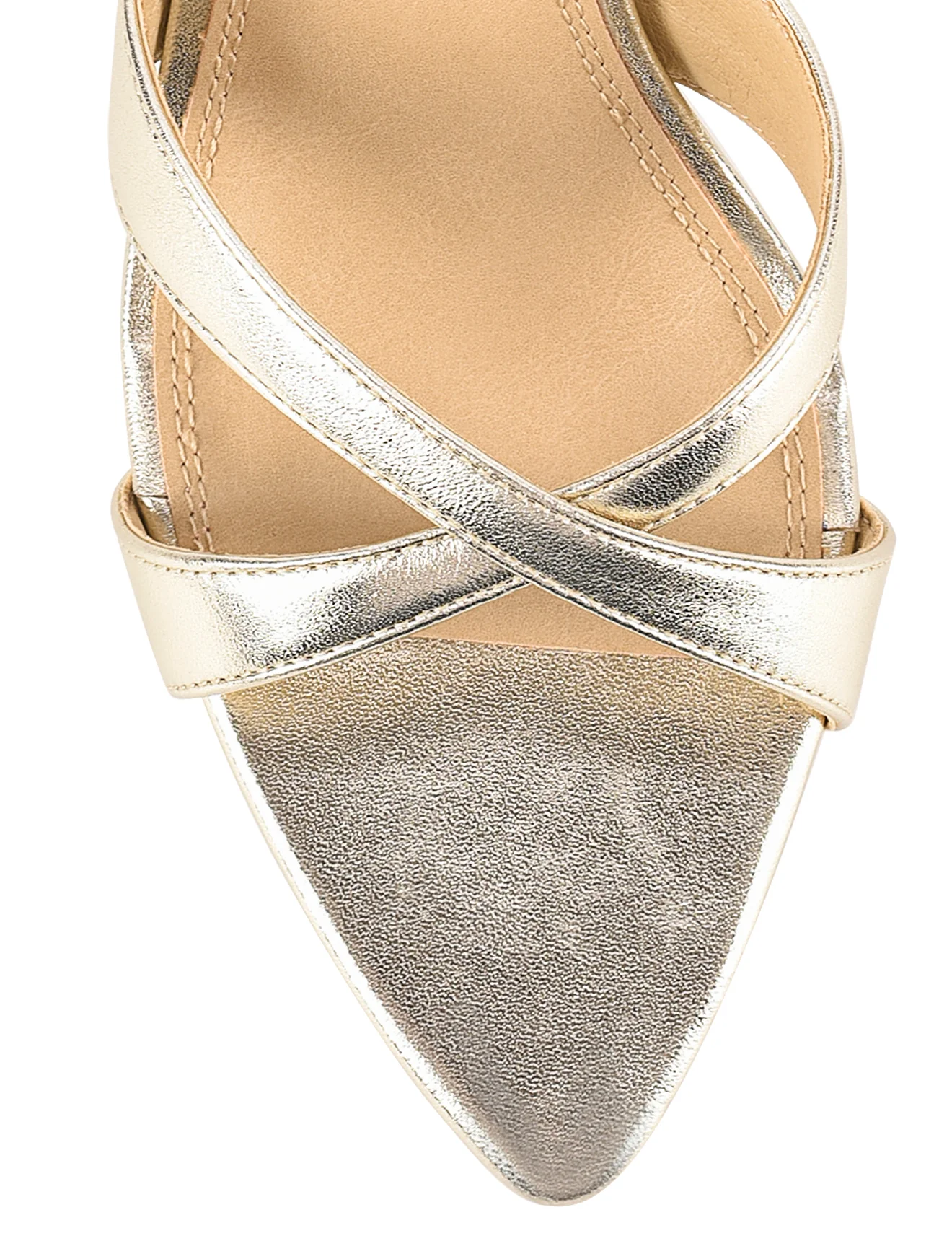 Maple Point Toe Mules - Gold Metallic Leather - Image 4