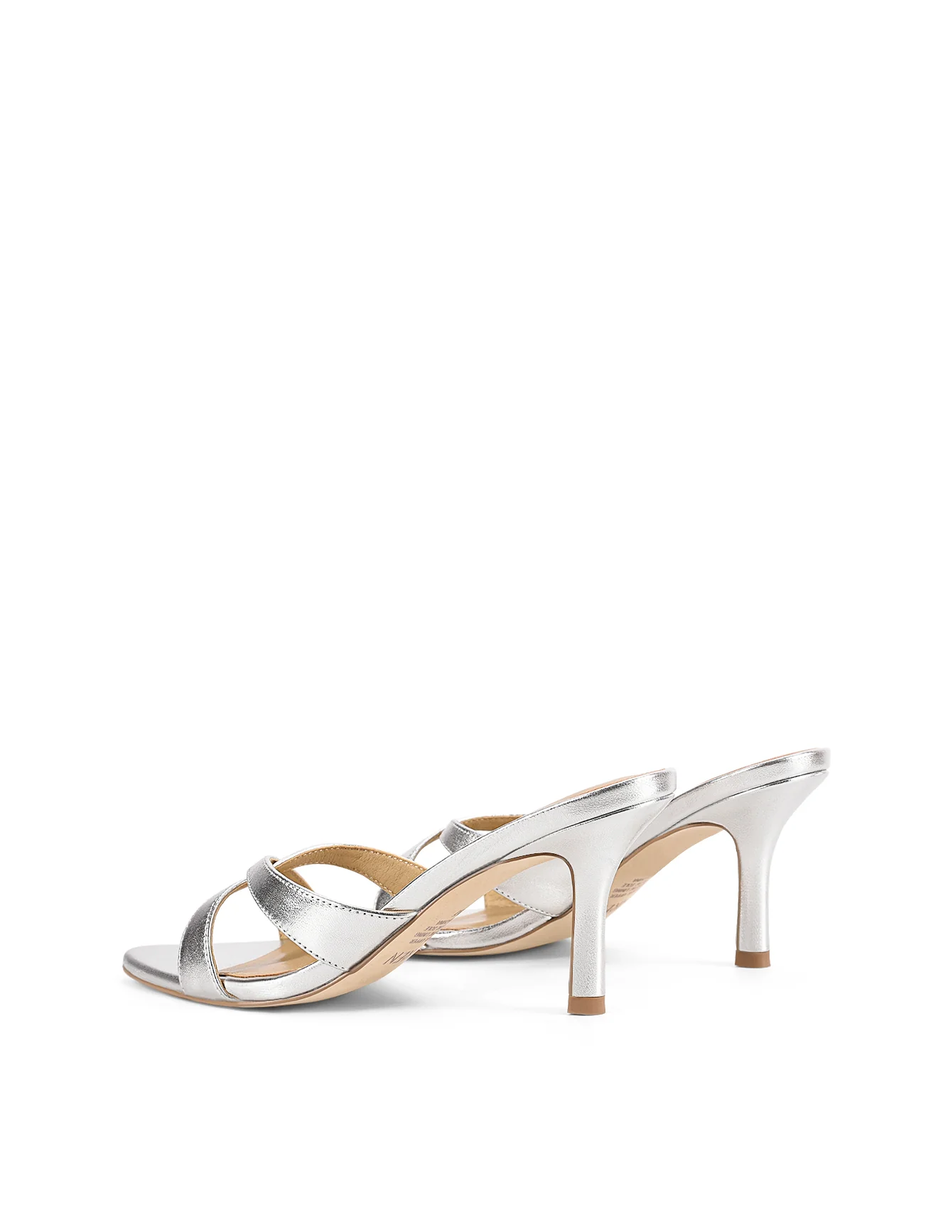 Maple Point Toe Mules - Silver Metallic Leather - Image 3