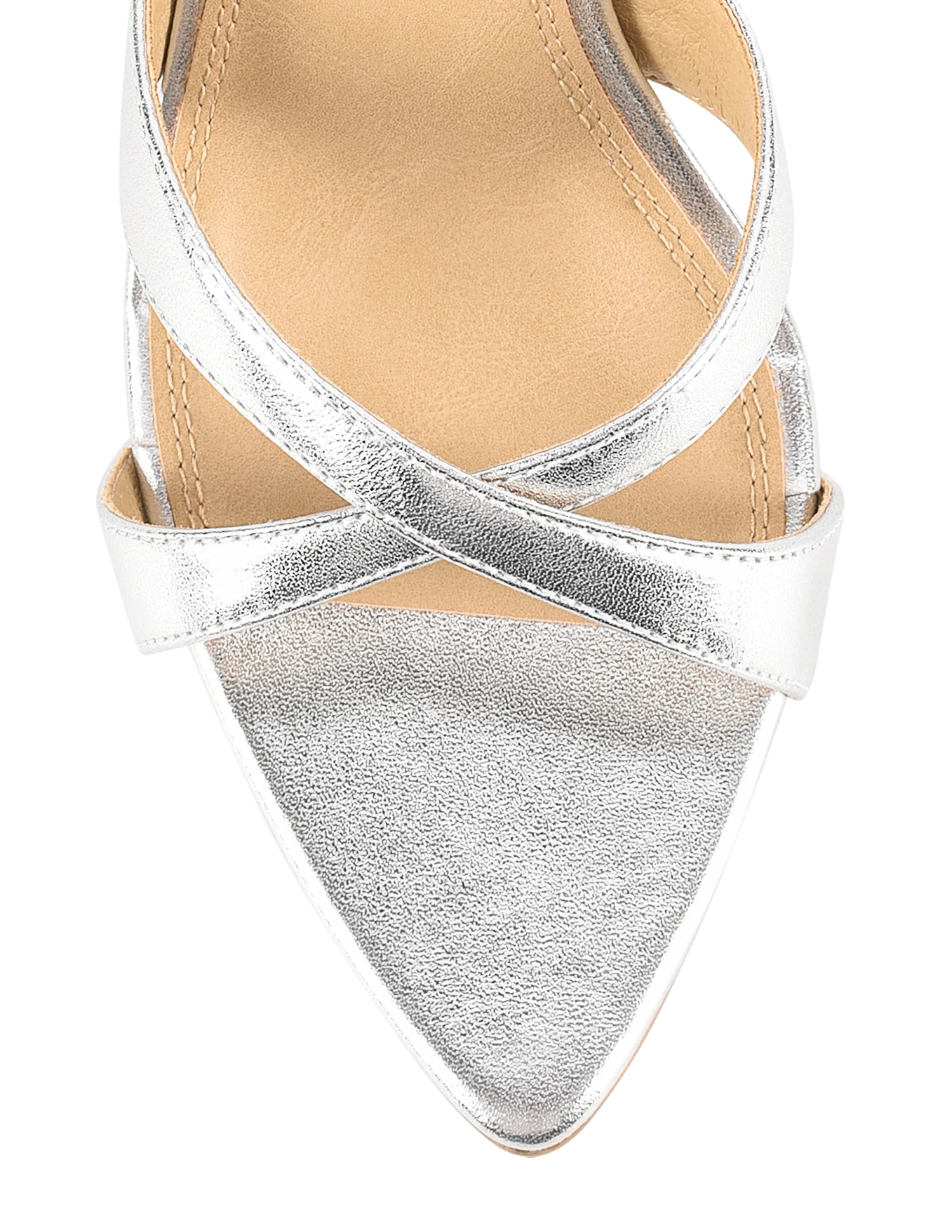 Maple Point Toe Mules - Silver Metallic Leather - Image 4
