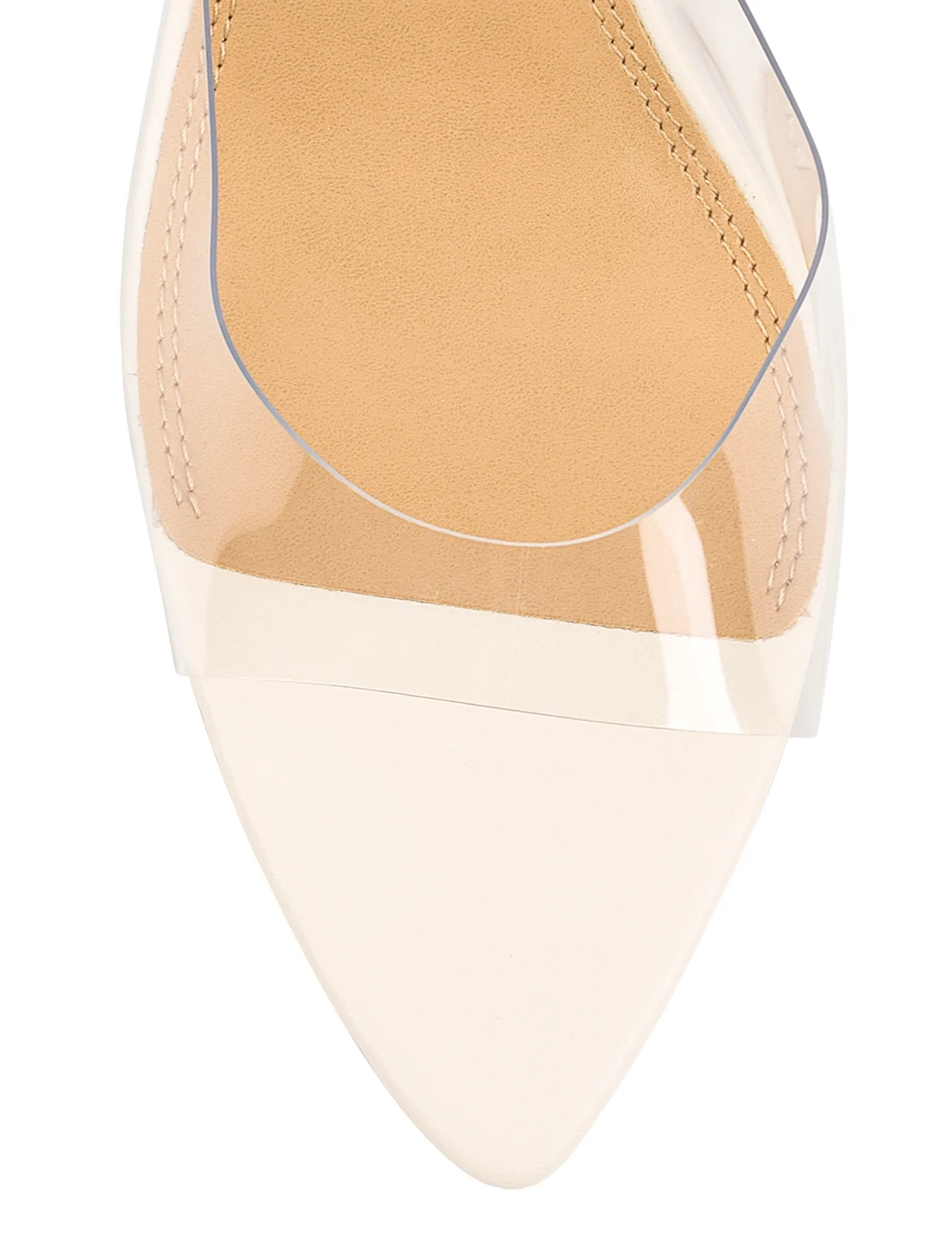 Margot Point Toe Mules - Chalk White Leather & Vinylite - Image 4