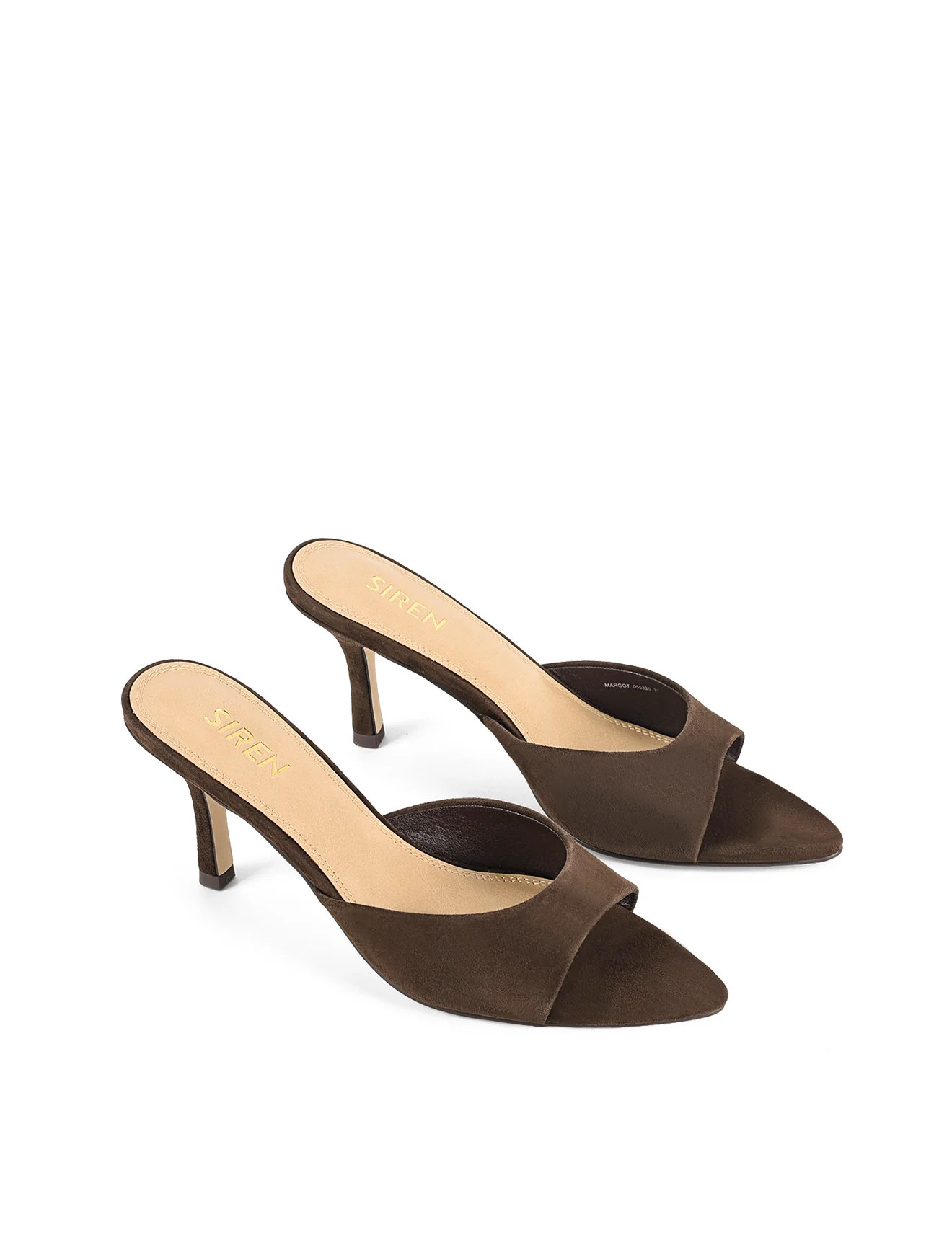 Margot Point Toe Mules - Chocolate Brown Suede - Image 3