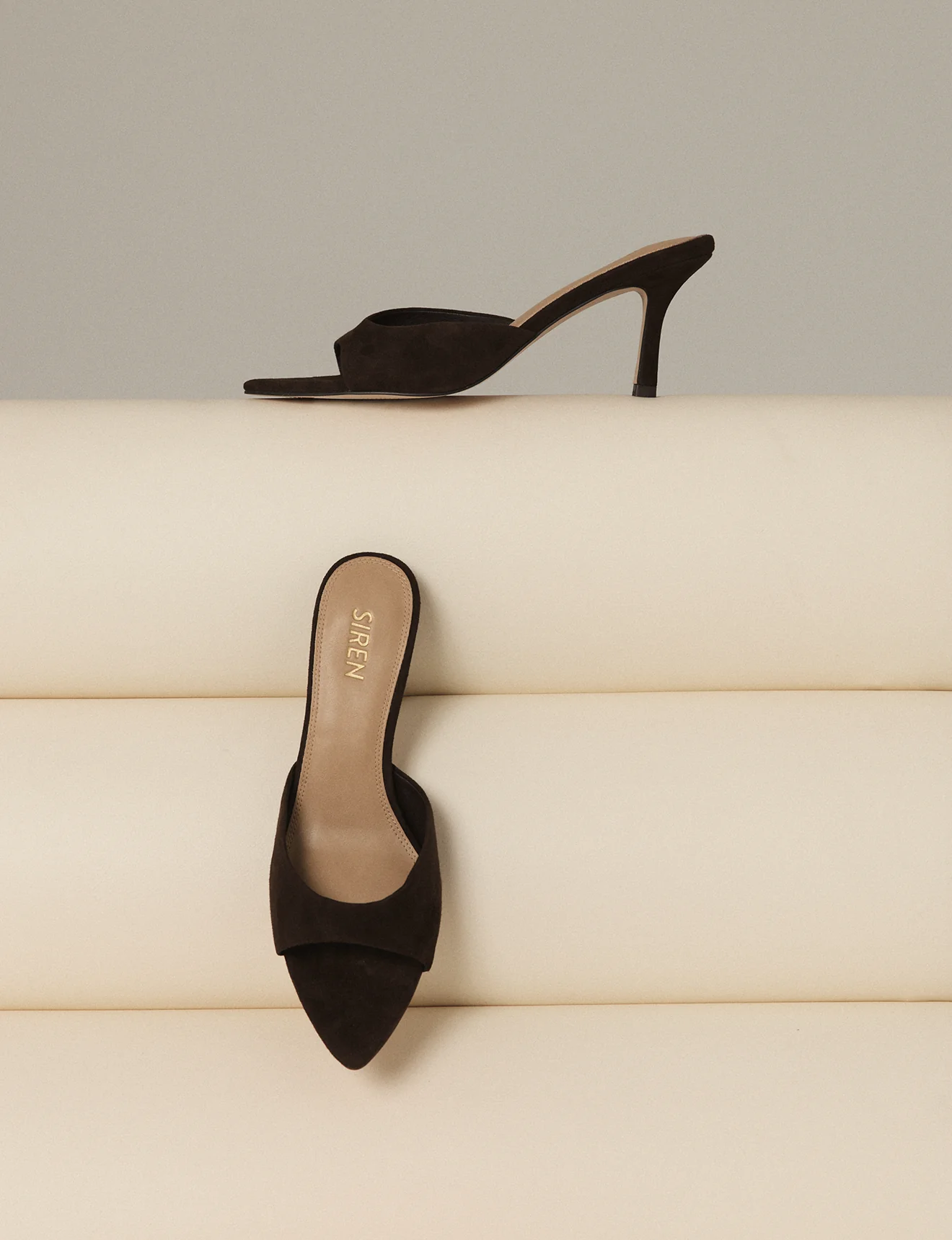 Margot Point Toe Mules - Chocolate Brown Suede - Image 8