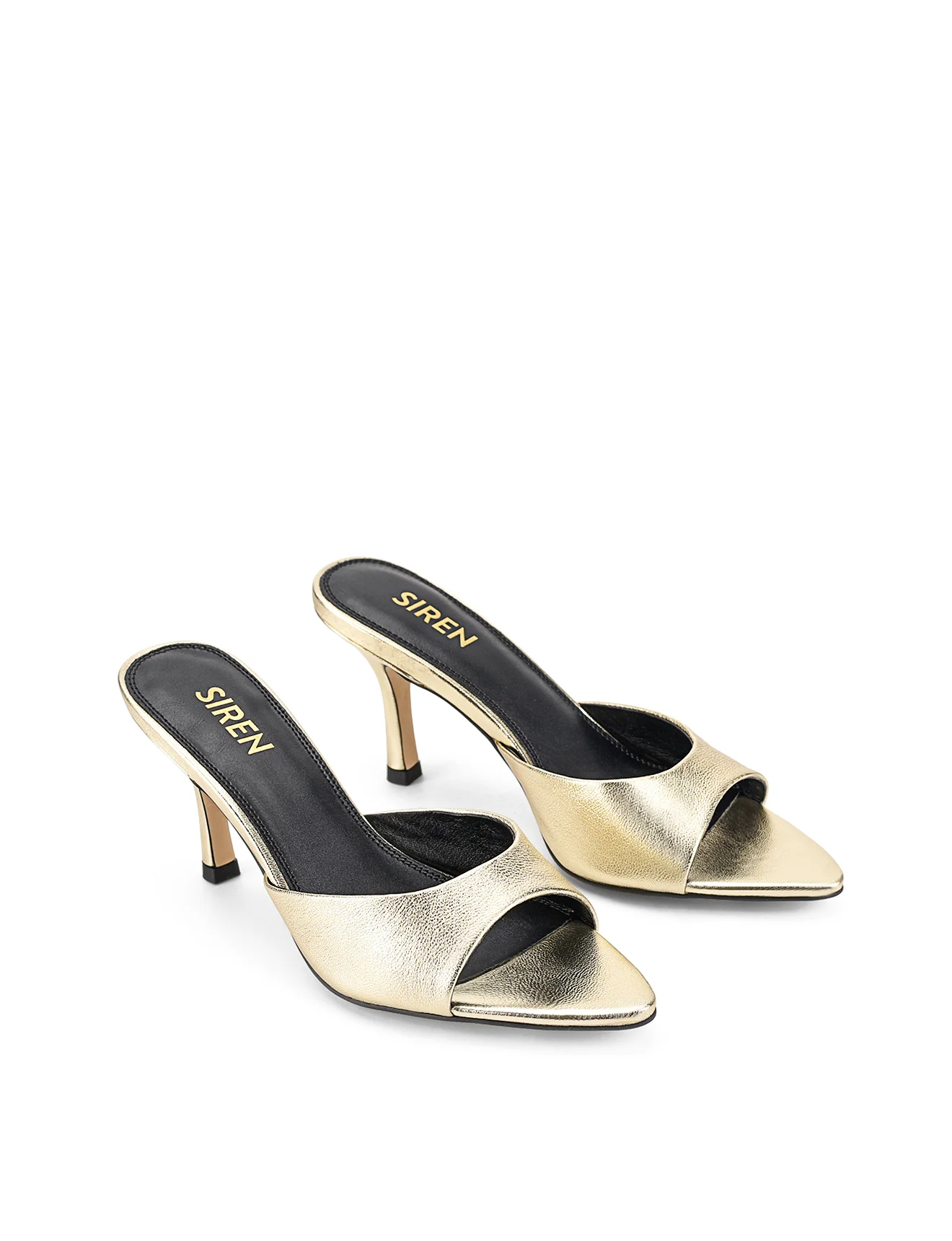 Margot Point Toe Mules - Gold Metallic Leather - Image 4