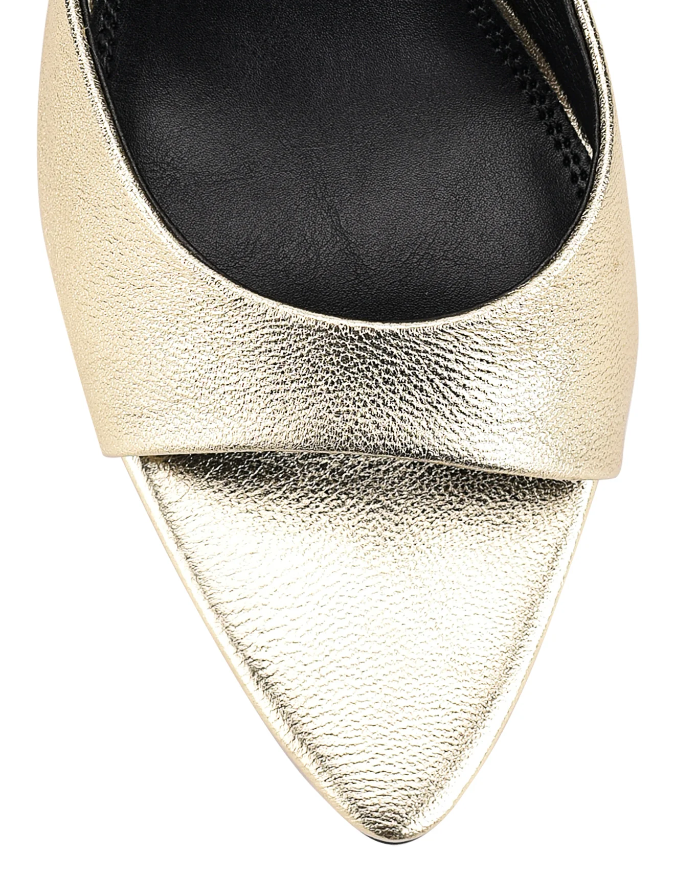 Margot Point Toe Mules - Gold Metallic Leather - Image 5