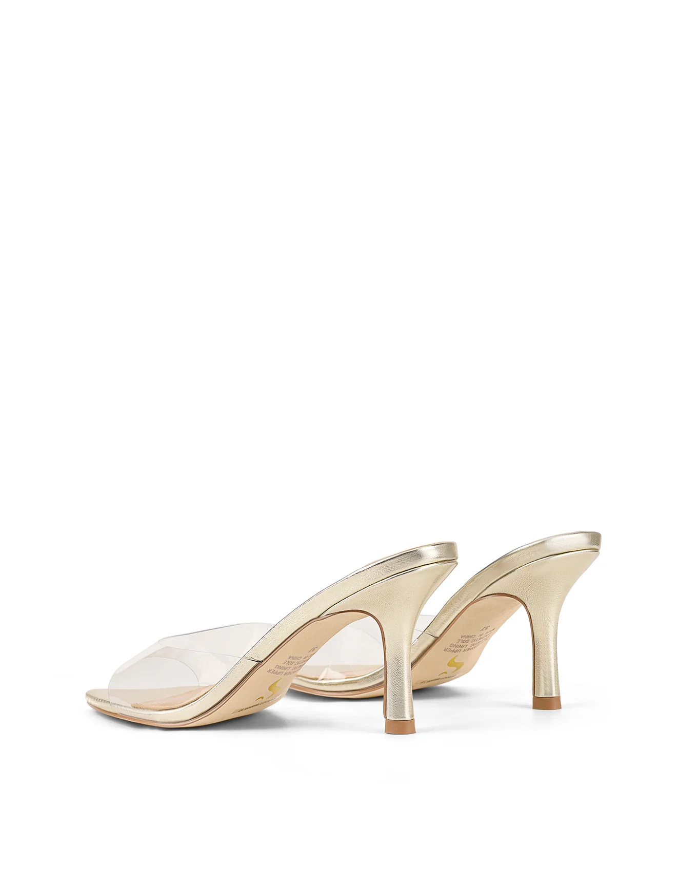 Margot Point Toe Mules - Gold Metallic Leather & Vinylite - Image 4