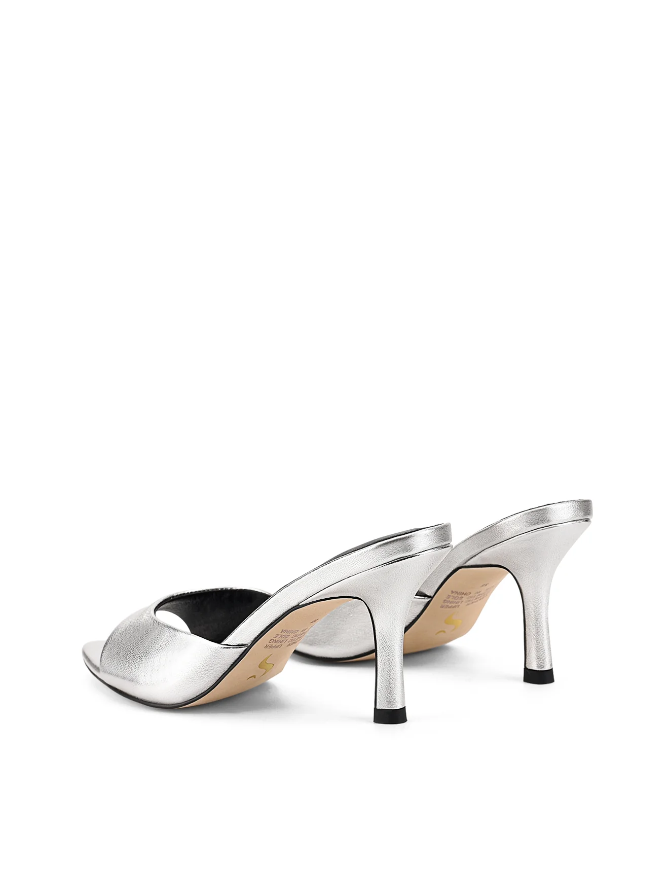 Margot Point Toe Mules - Silver Metallic Leather - Image 6