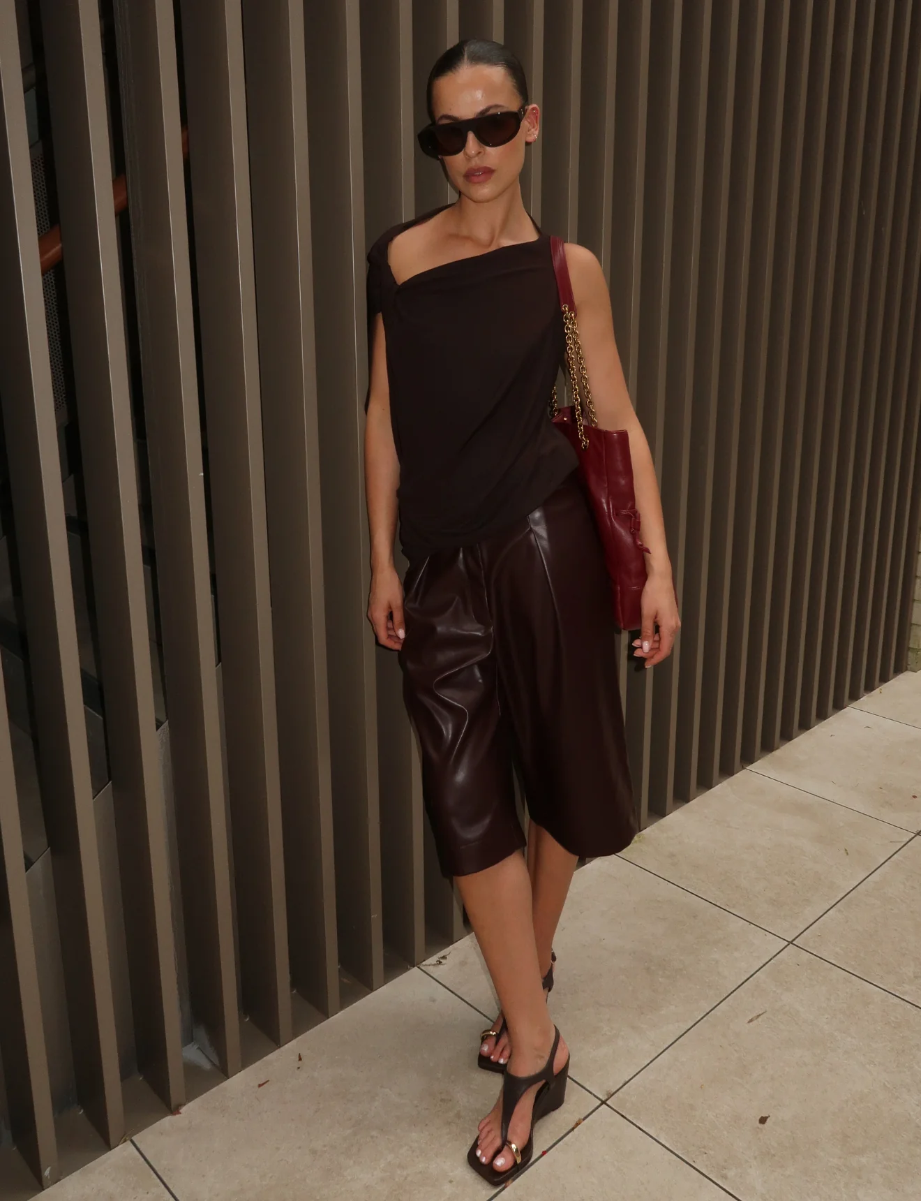 Melbourne Strappy Wedges - Chocolate Brown Leather - Image 6