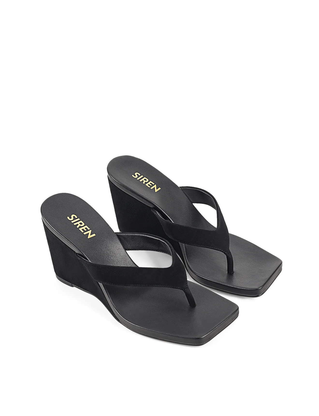 Melrose Thong Wedges - Black Suede - Image 3