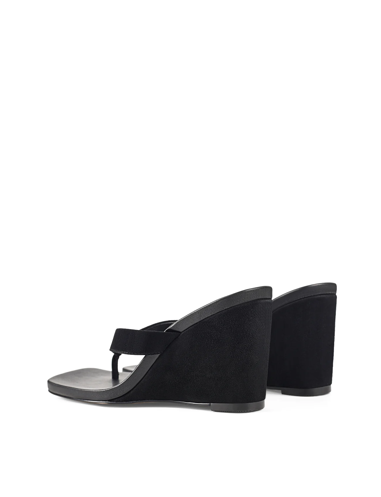 Melrose Thong Wedges - Black Suede - Image 5