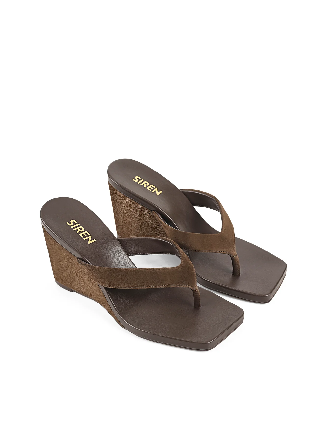 Melrose Thong Wedges - Chocolate Brown Suede - Image 3