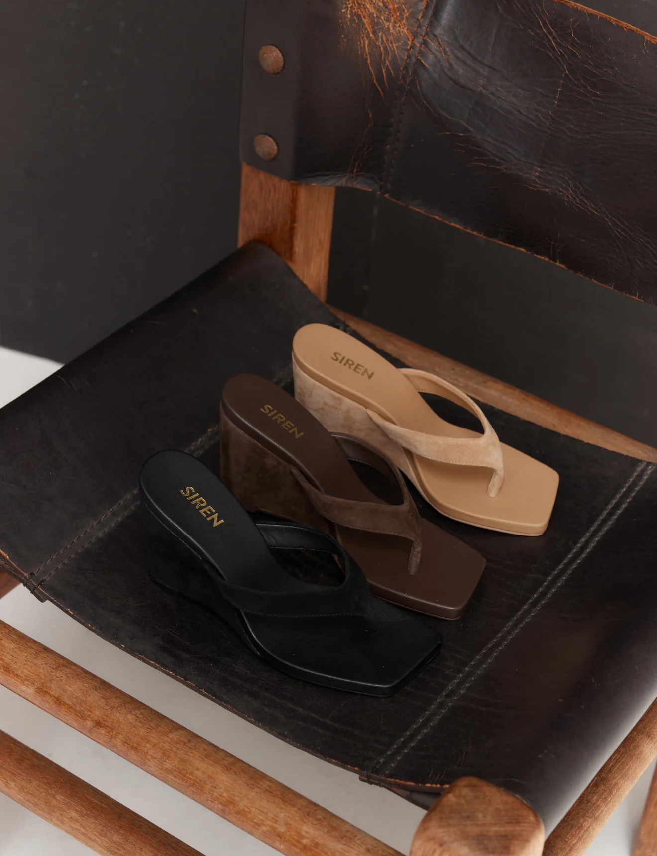 Melrose Thong Wedges - Chocolate Brown Suede - Image 4