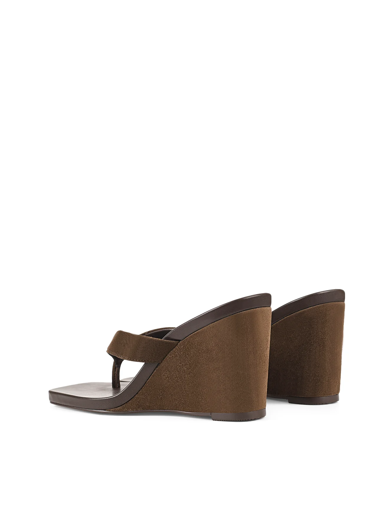 Melrose Thong Wedges - Chocolate Brown Suede - Image 5