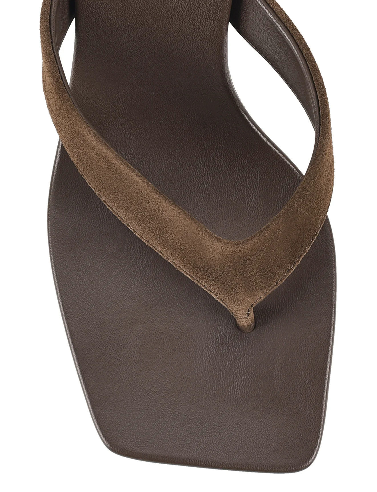 Melrose Thong Wedges - Chocolate Brown Suede - Image 6