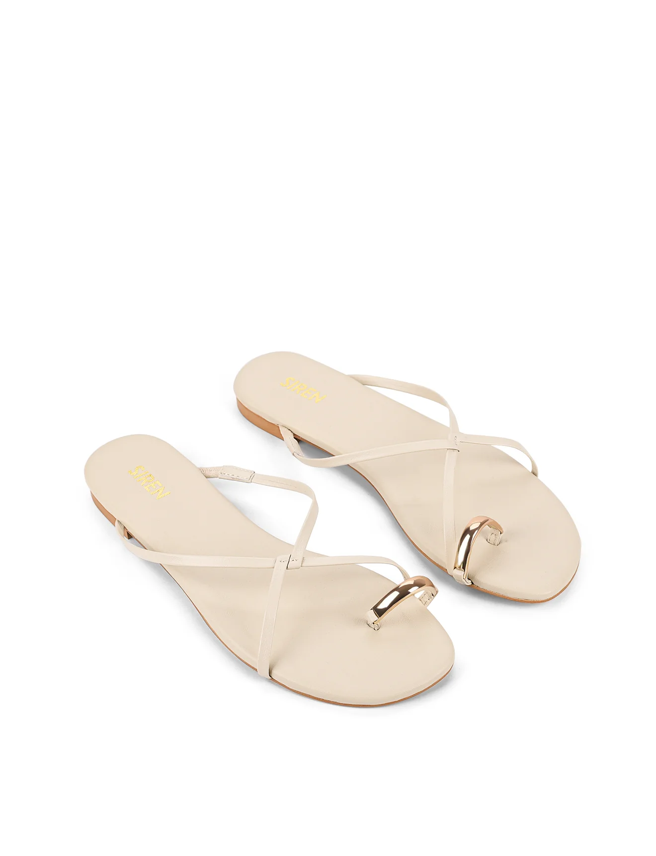 Mikki Flat Strappy Sandals - Bone Leather - Image 3