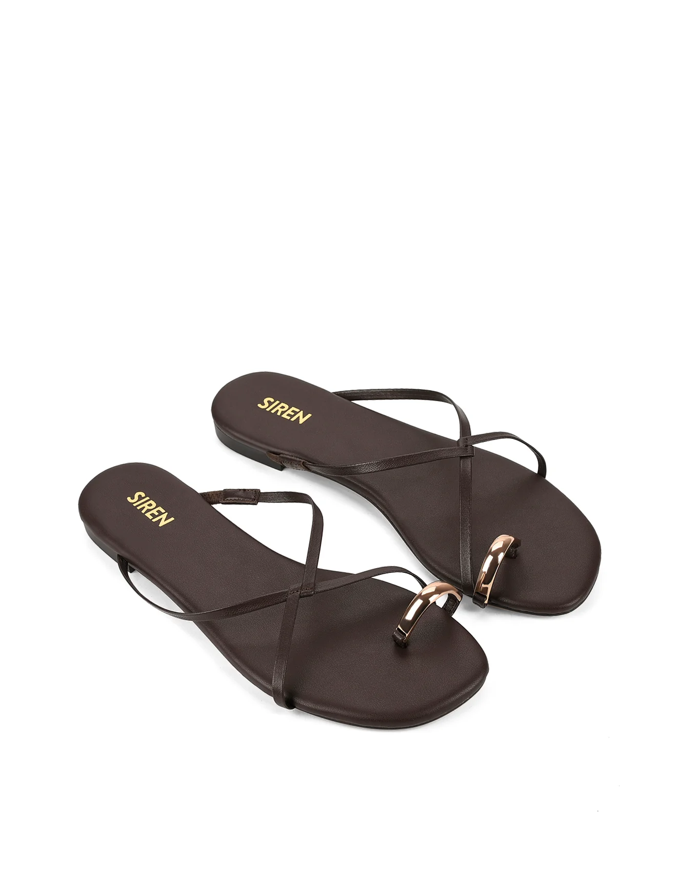 Mikki Flat Strappy Sandals - Chocolate Brown Leather - Image 4