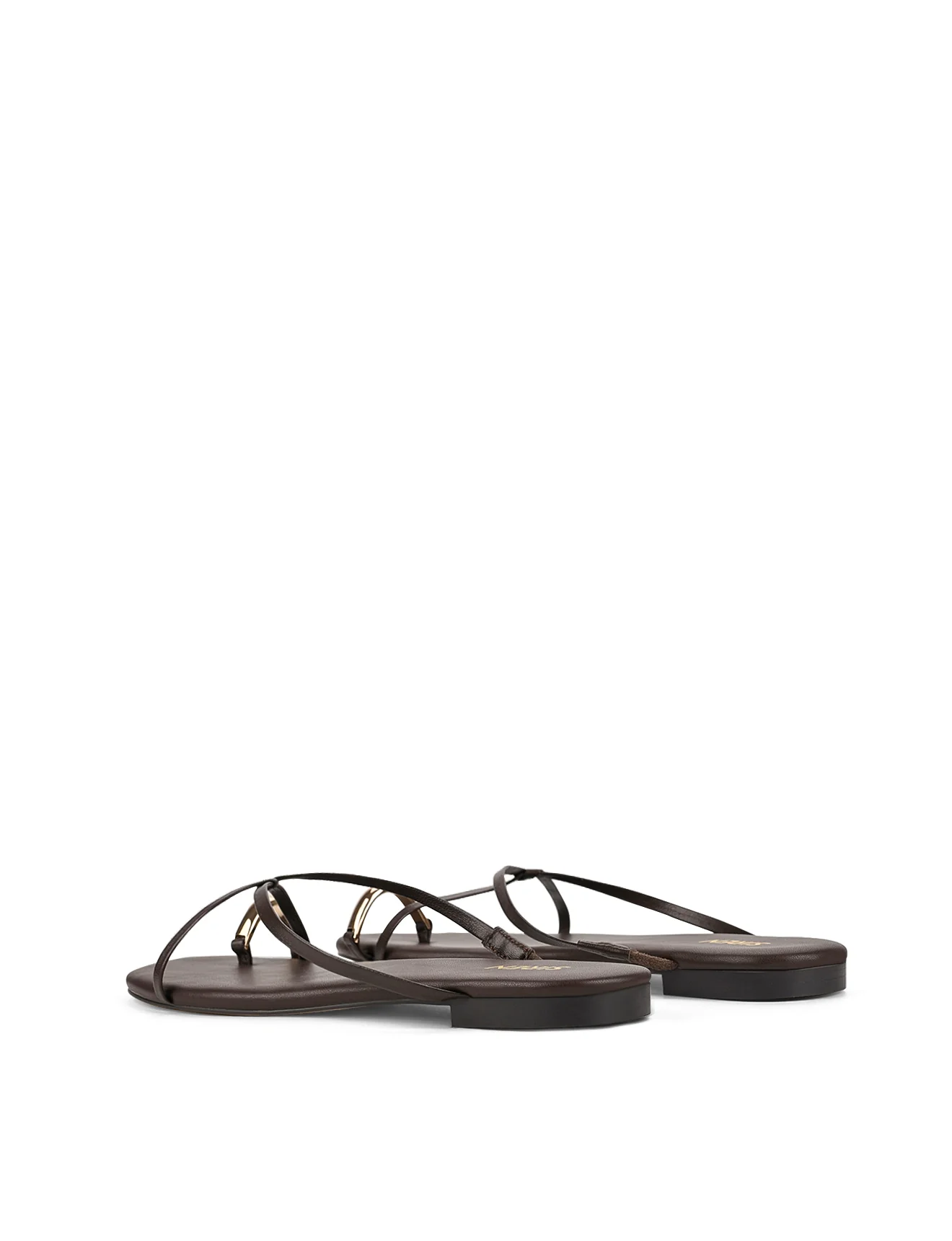 Mikki Flat Strappy Sandals - Chocolate Brown Leather - Image 5