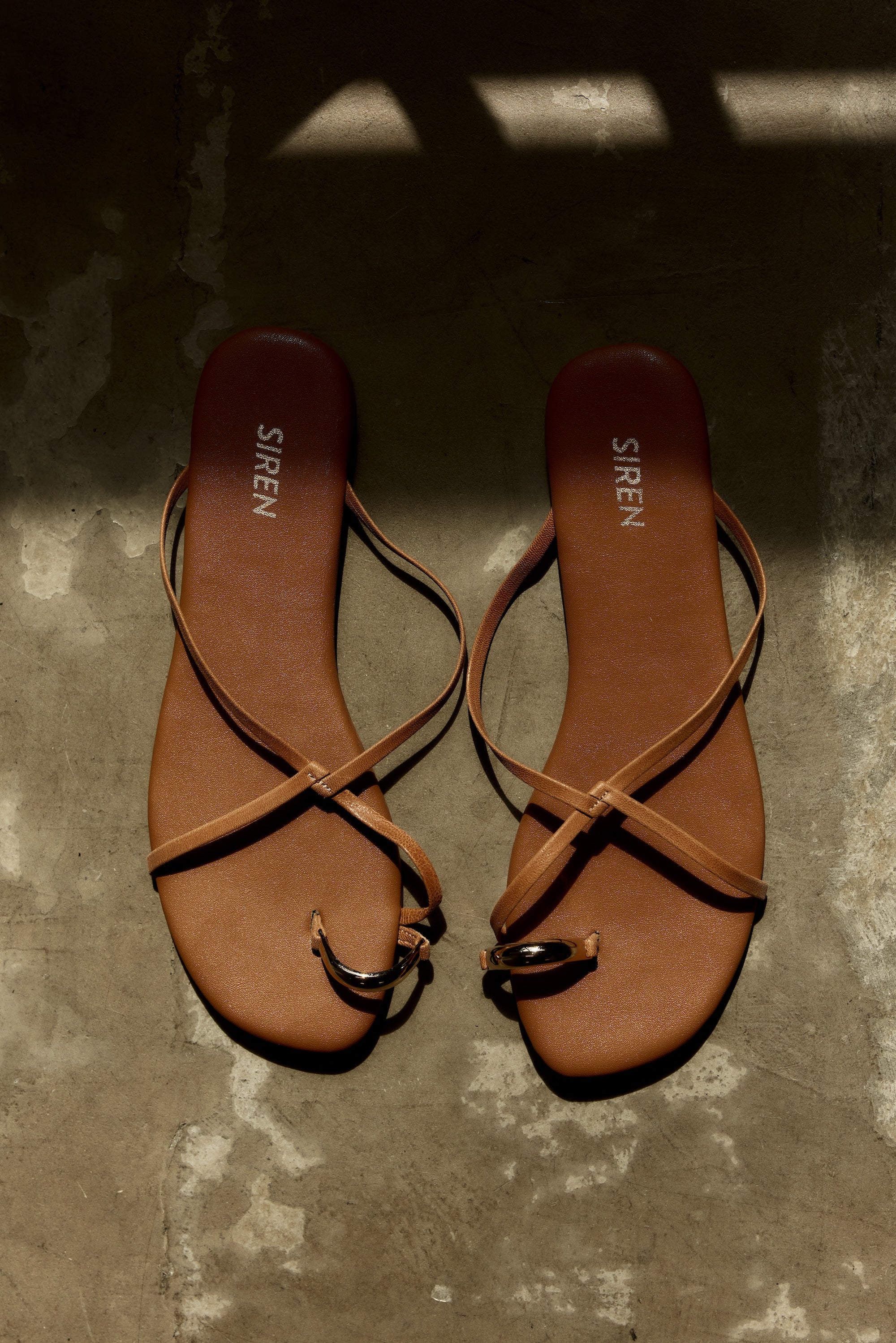 Mikki Flat Strappy Sandals - Tan Leather - Image 7
