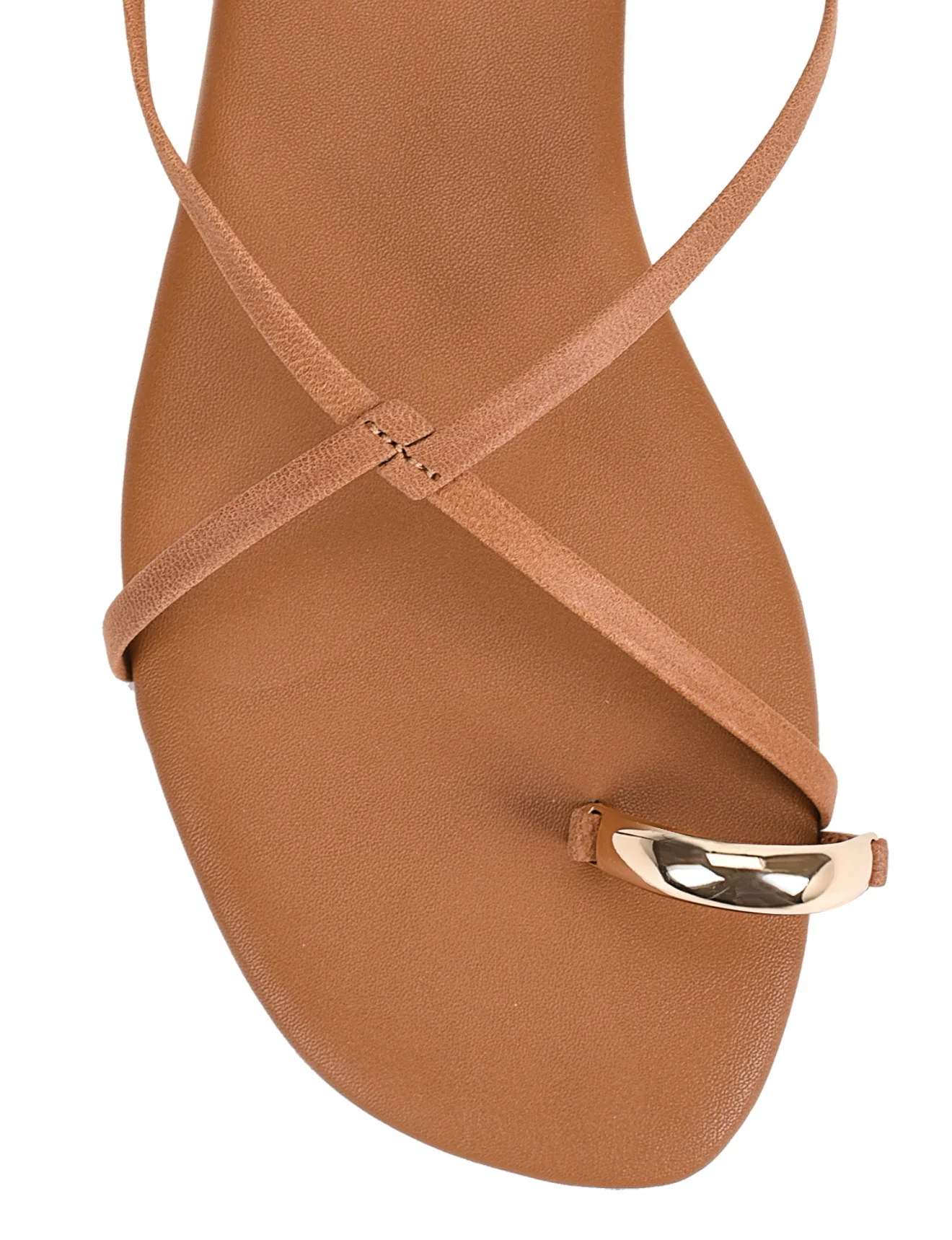 Mikki Flat Strappy Sandals - Tan Leather - Image 8