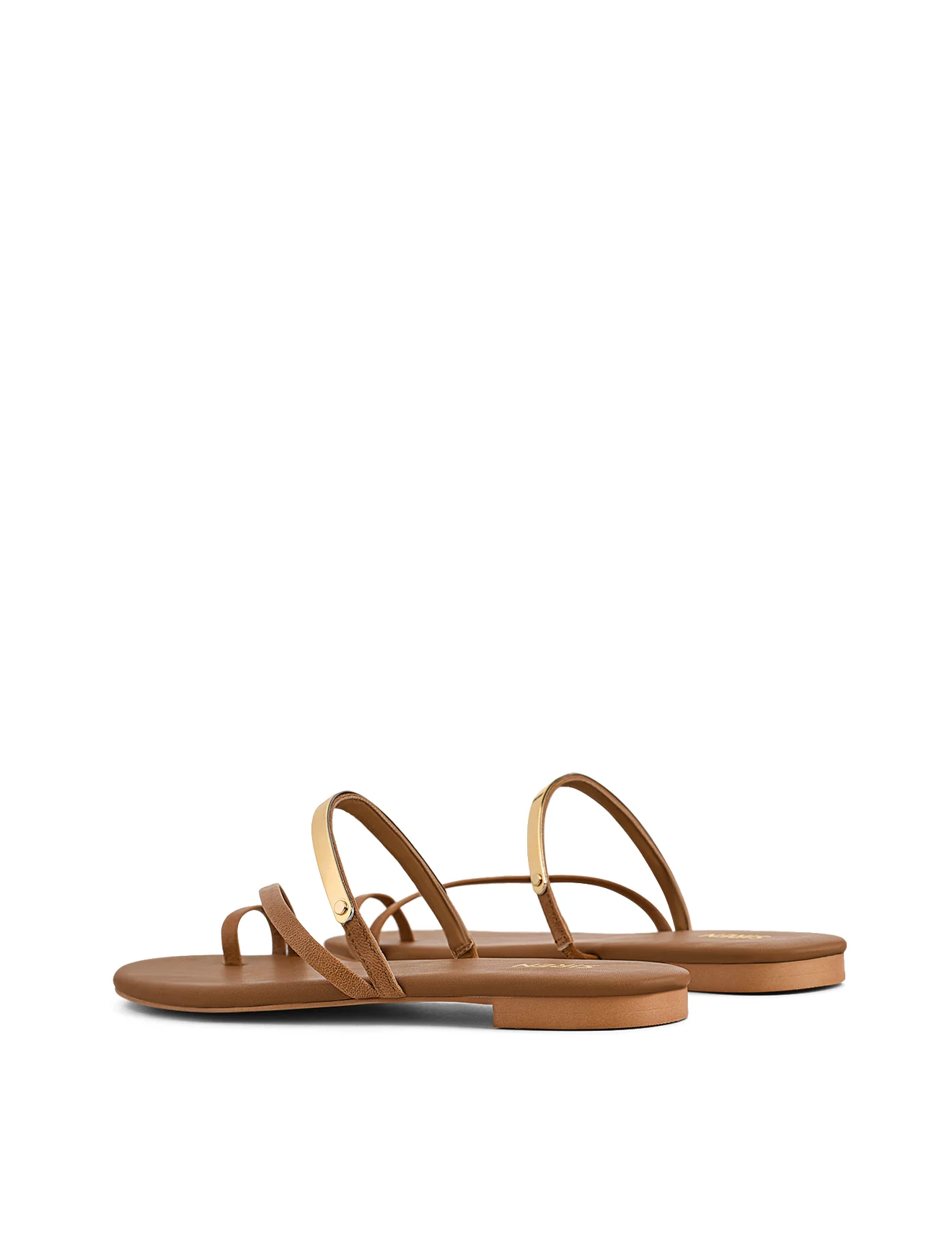Miles Strappy Flat Sandals - Tan Leather - Image 3