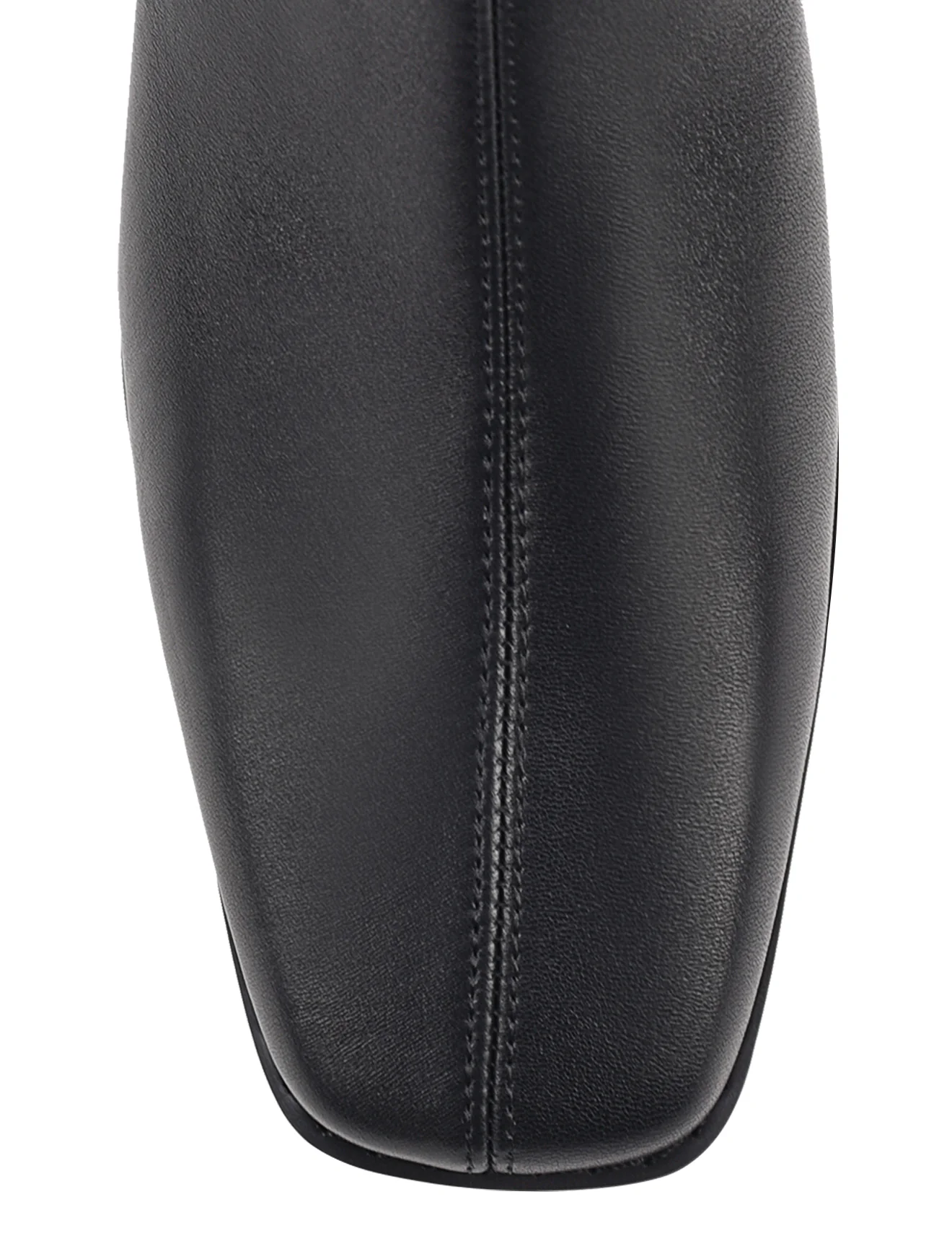 Noelle Block Heel Ankle Boots - Black Stretch Leather - Image 5