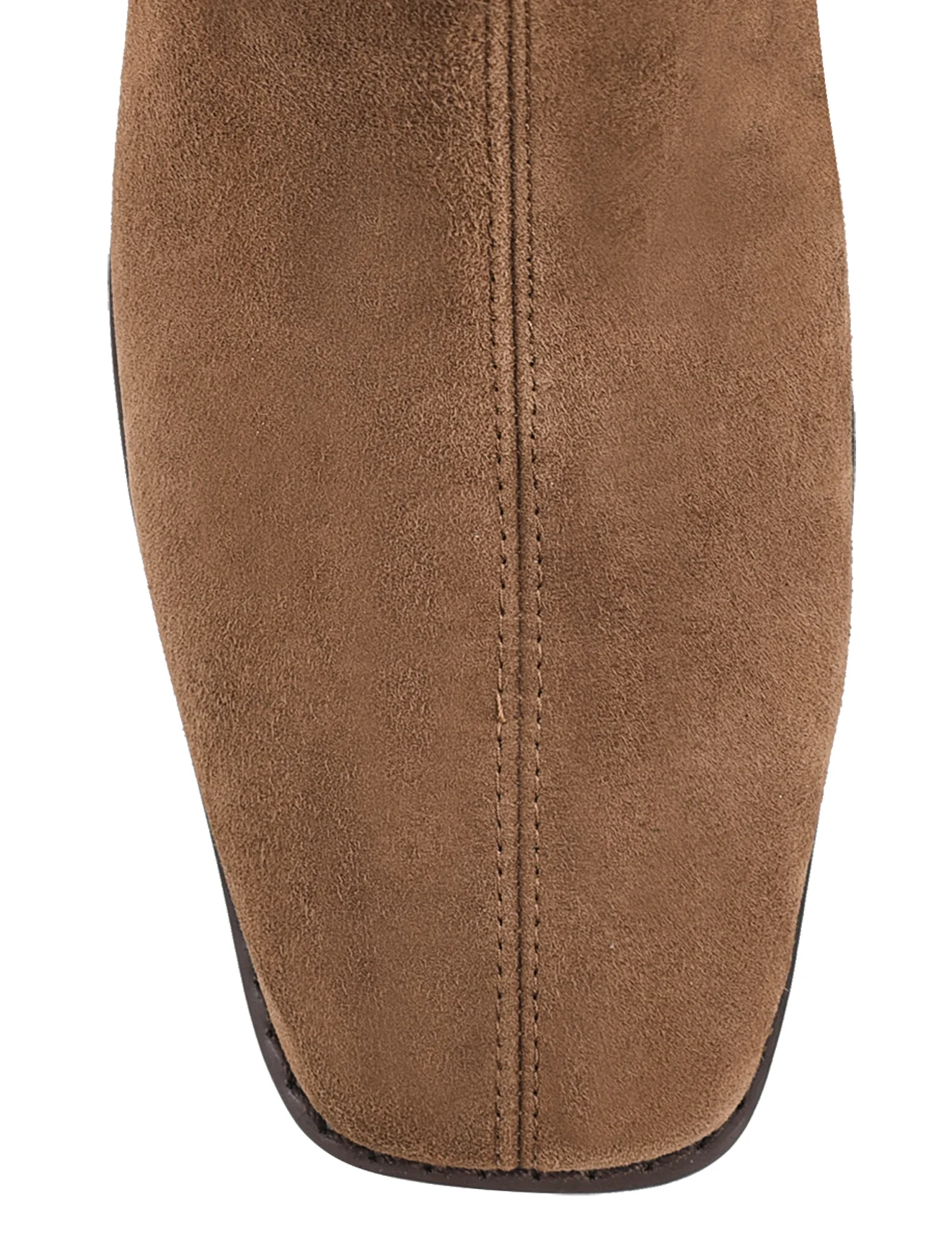 Noelle Block Heel Ankle Boots - Toffee Brown Stretch Suede - Image 5