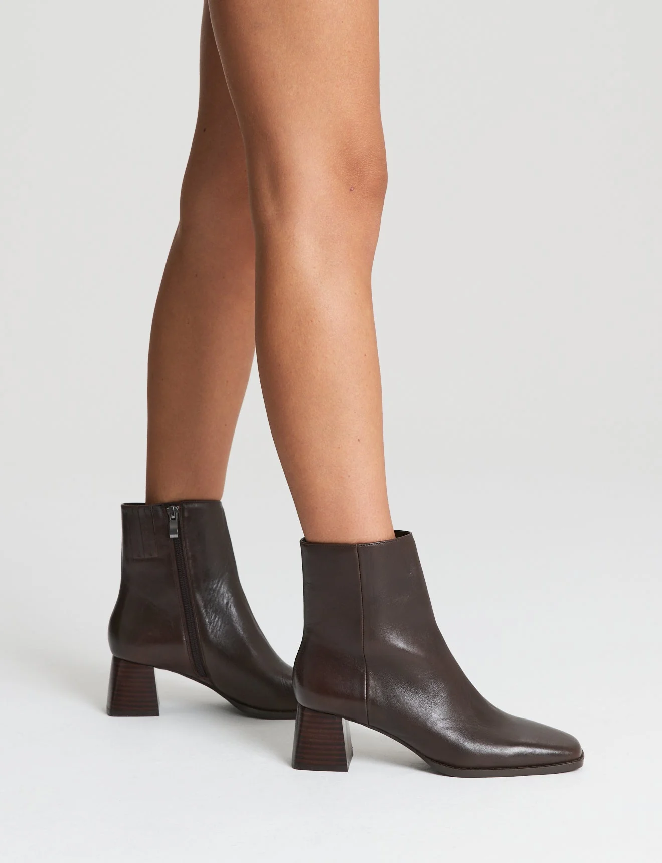 Nova Ankle Boots - Chocolate Brown Vintage Leather - Image 2