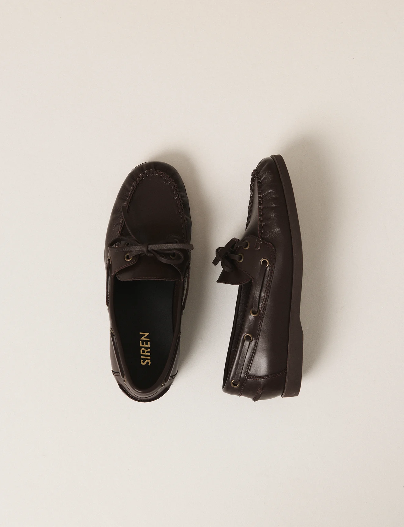 Paloma Boat Shoes - Chocolate Brown Leather - Image 10
