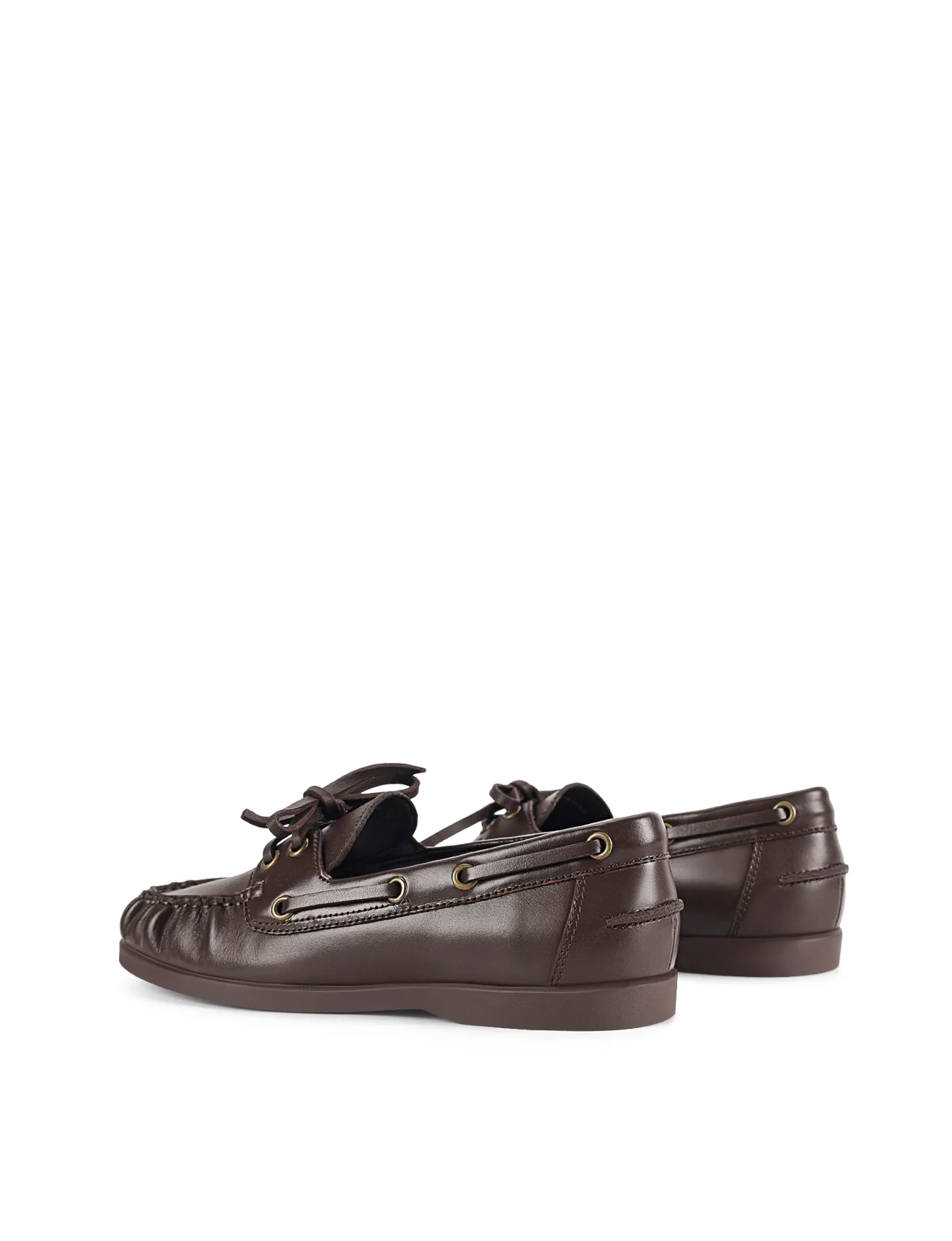 Paloma Boat Shoes - Chocolate Brown Leather - Image 4