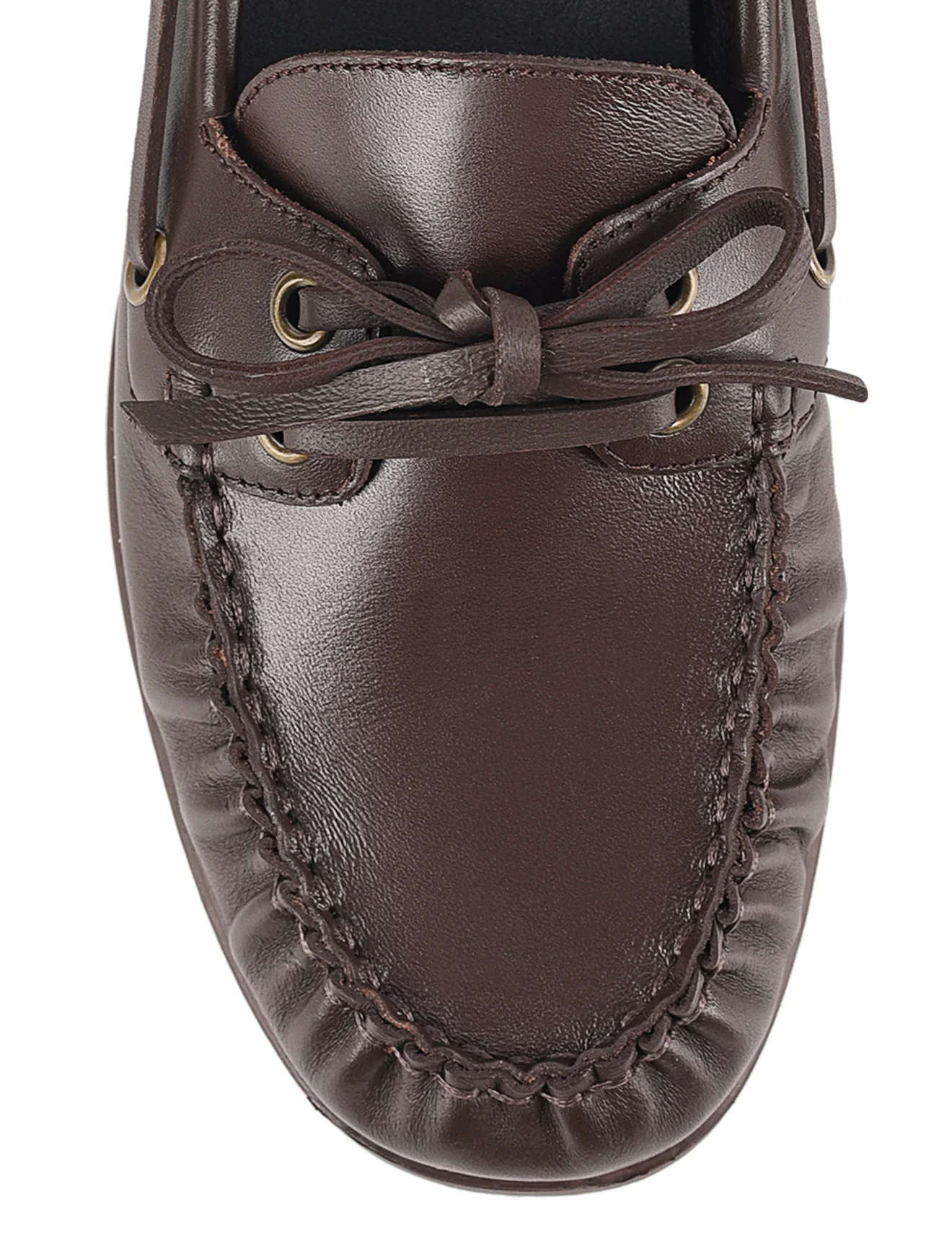 Paloma Boat Shoes - Chocolate Brown Leather - Image 5