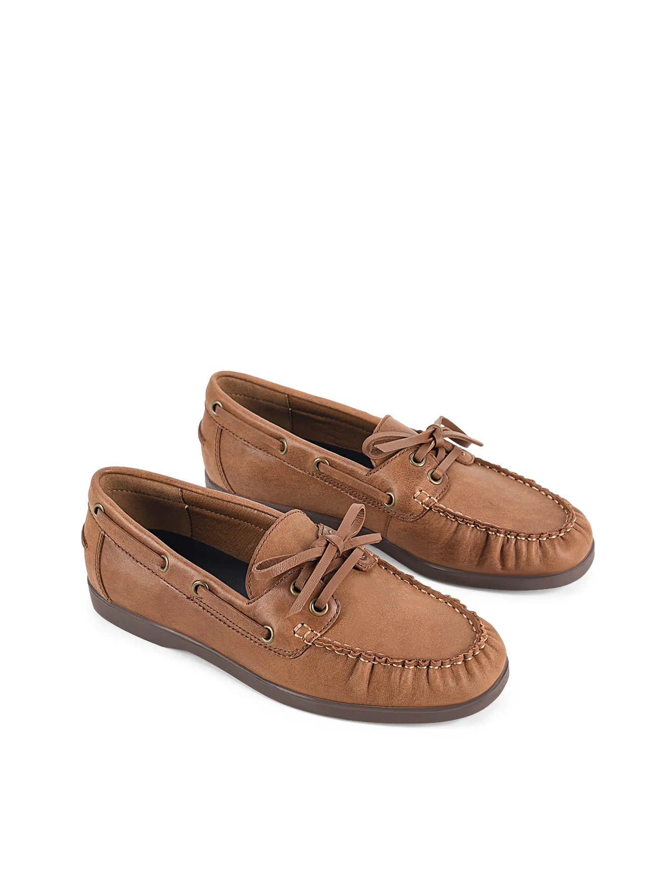 Paloma Boat Shoes - Tan Oiled Leather - Image 3