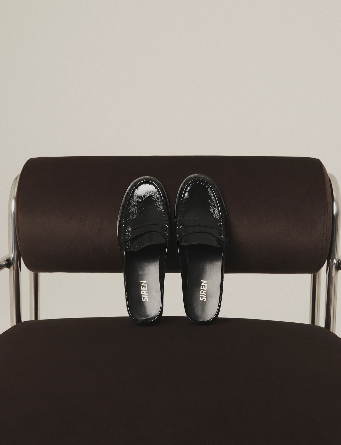 Parker Loafer Mules - Black Crinkle Patent Leather - Image 6