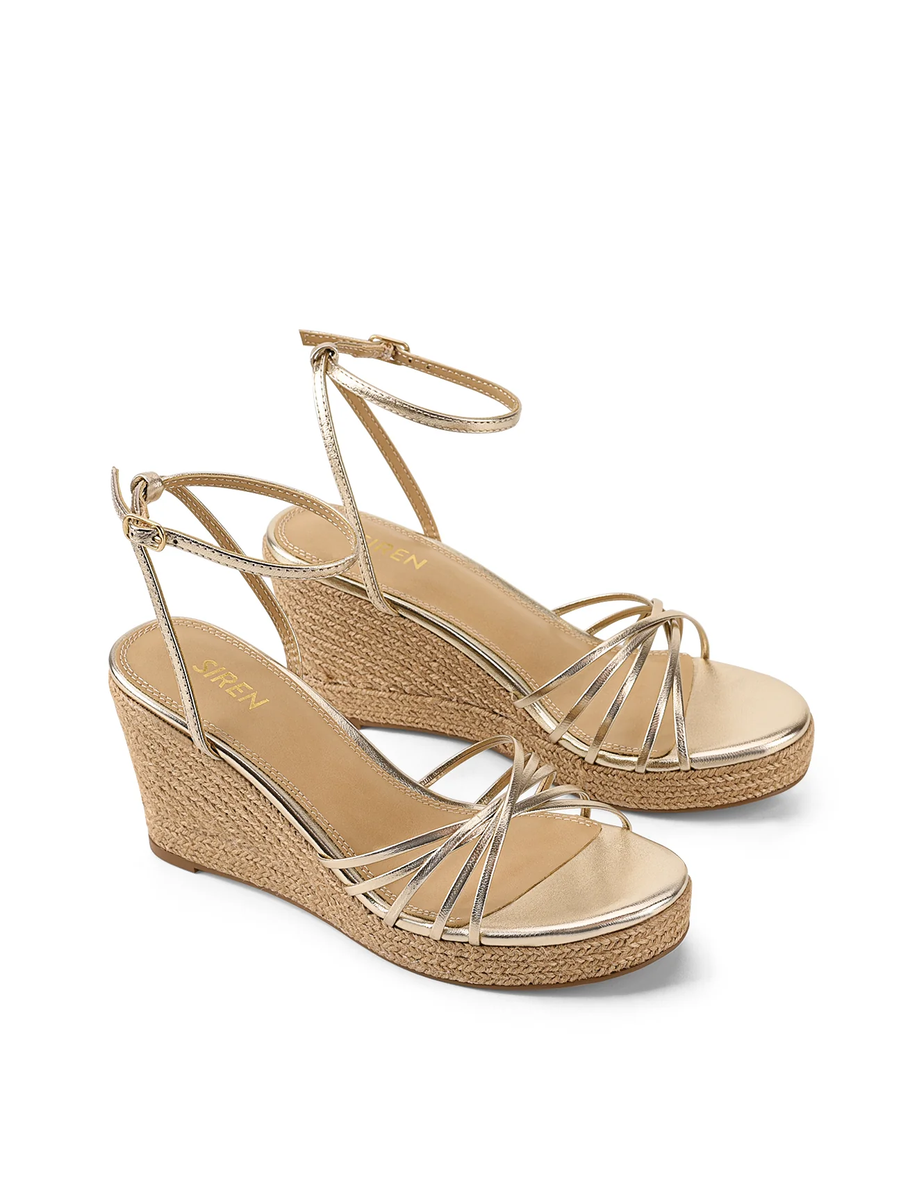 Reagan Rope Wedges - Gold Metallic Leather - Image 3