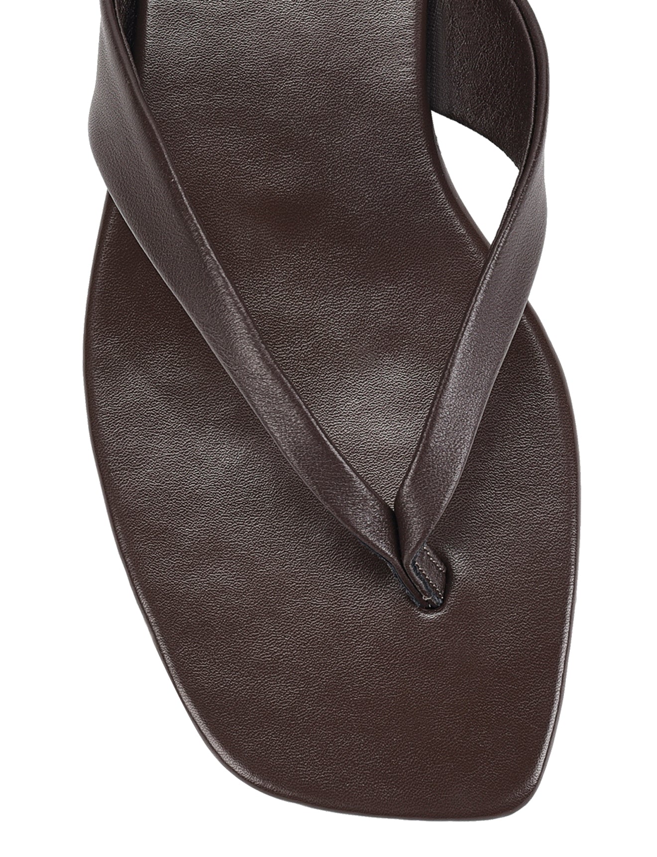 Evita Flat Thongs - Chocolate Brown Leather - Image 6
