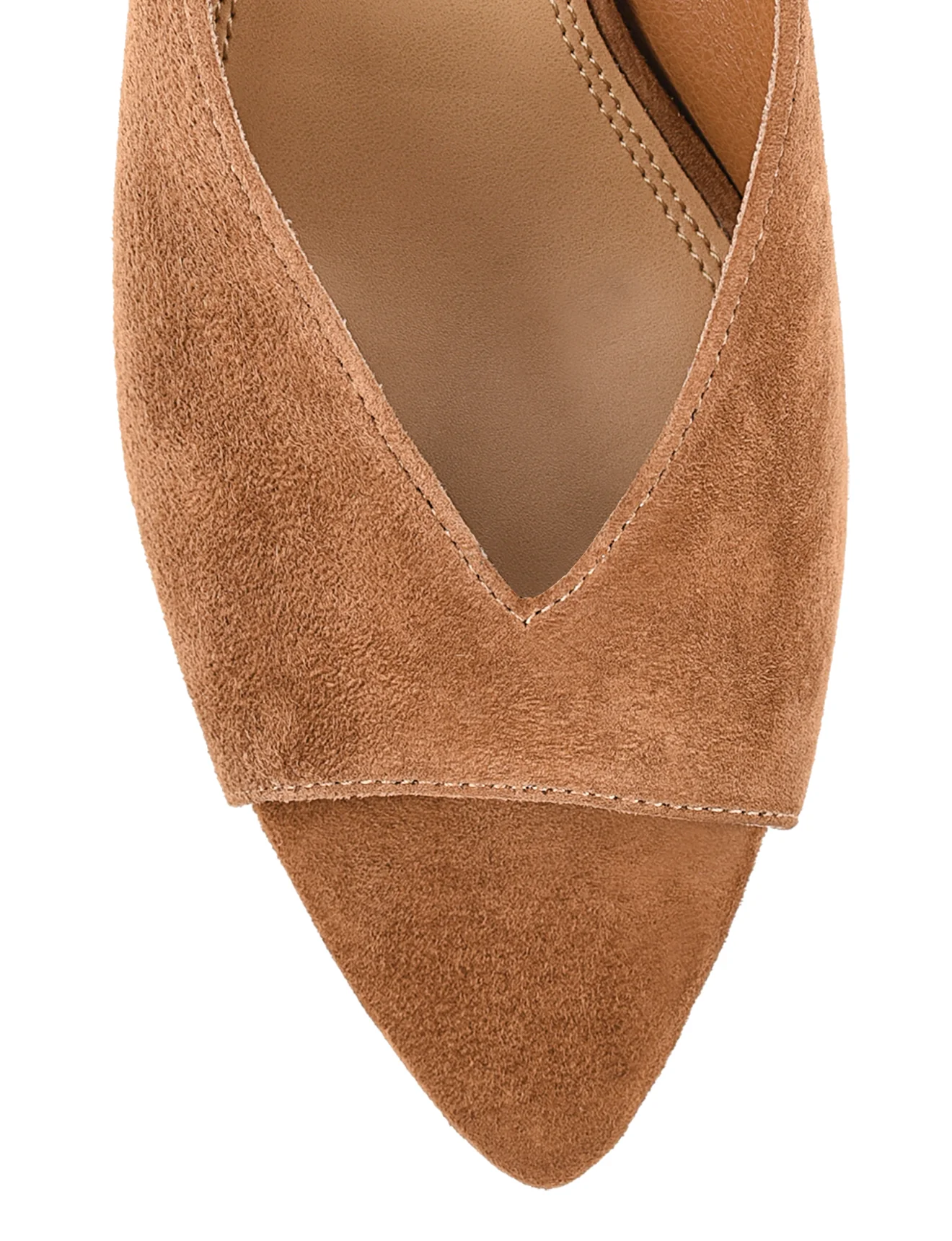 Mabel Point Toe Mules - Tobacco Suede - Image 4