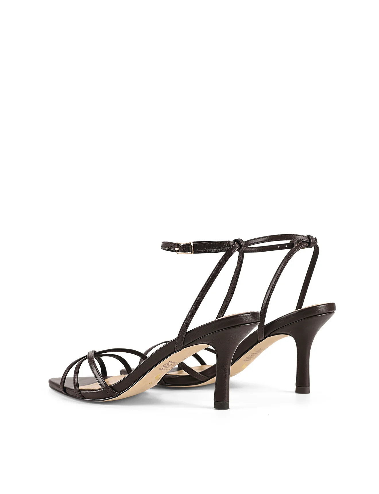 Madison Point Toe Strappy Heel - Chocolate Brown Leather - Image 3