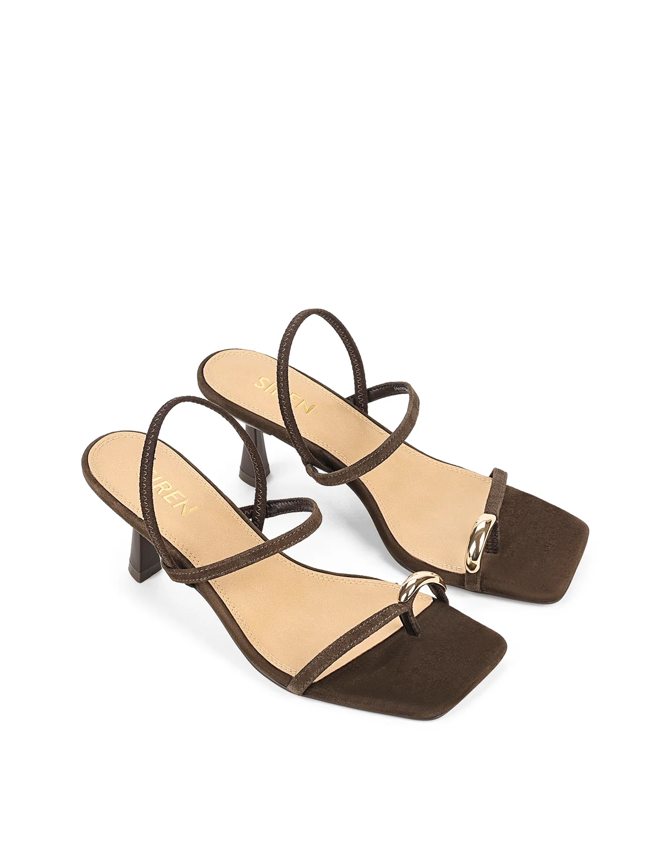Savannah Strappy Heels - Chocolate Brown Suede - Image 3