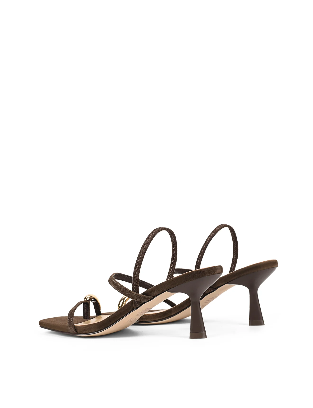 Savannah Strappy Heels - Chocolate Brown Suede - Image 4