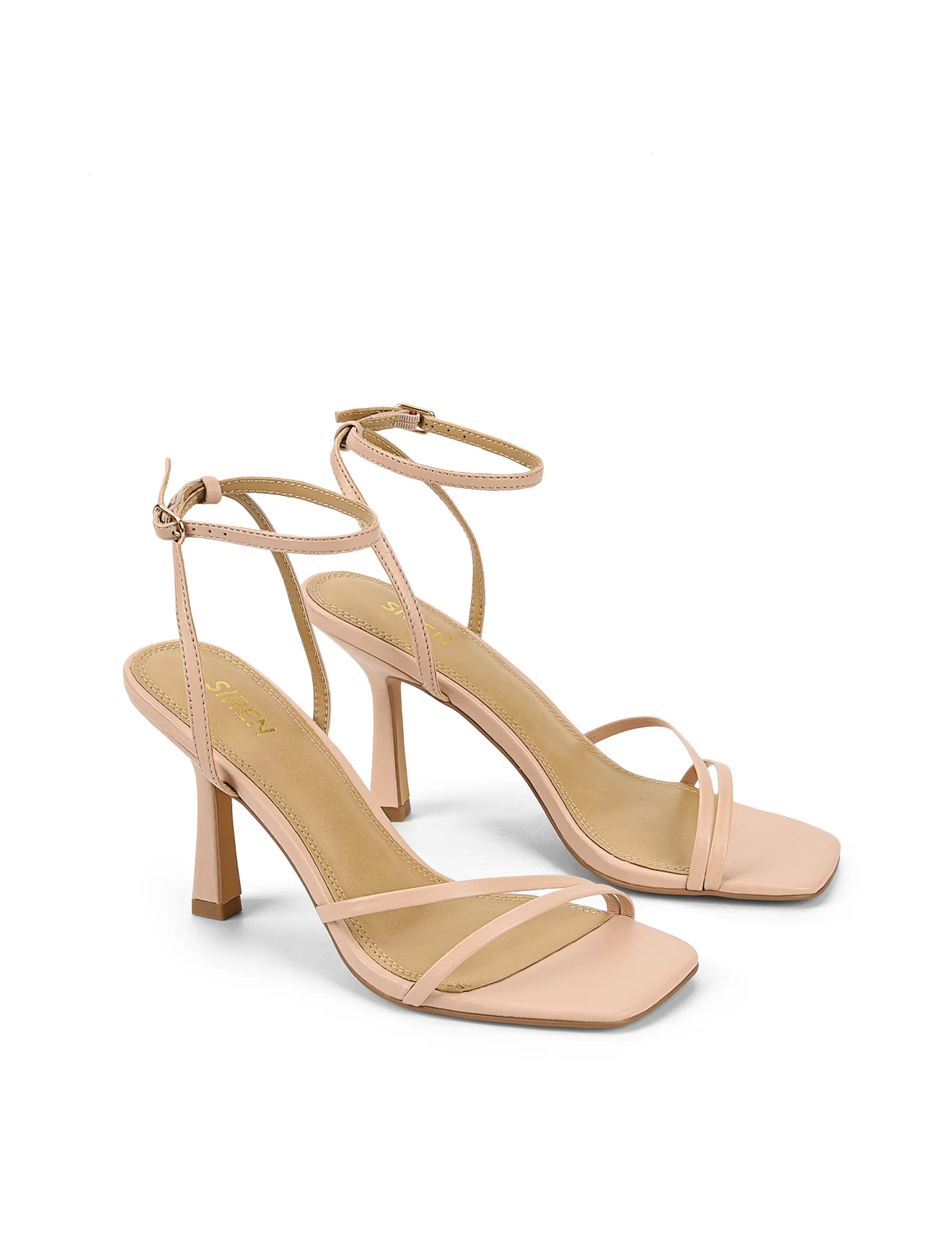Sprinkle Strappy Heels - Nude Leather - Image 4