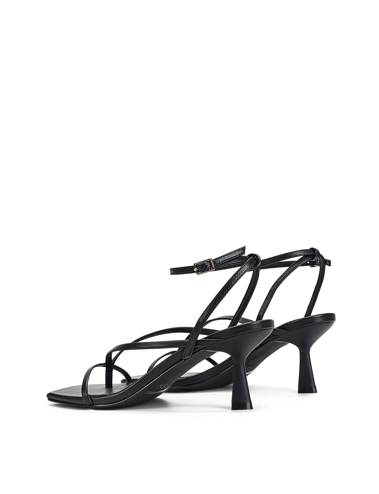 Sabrina Strappy Heels - Black Leather - Image 3