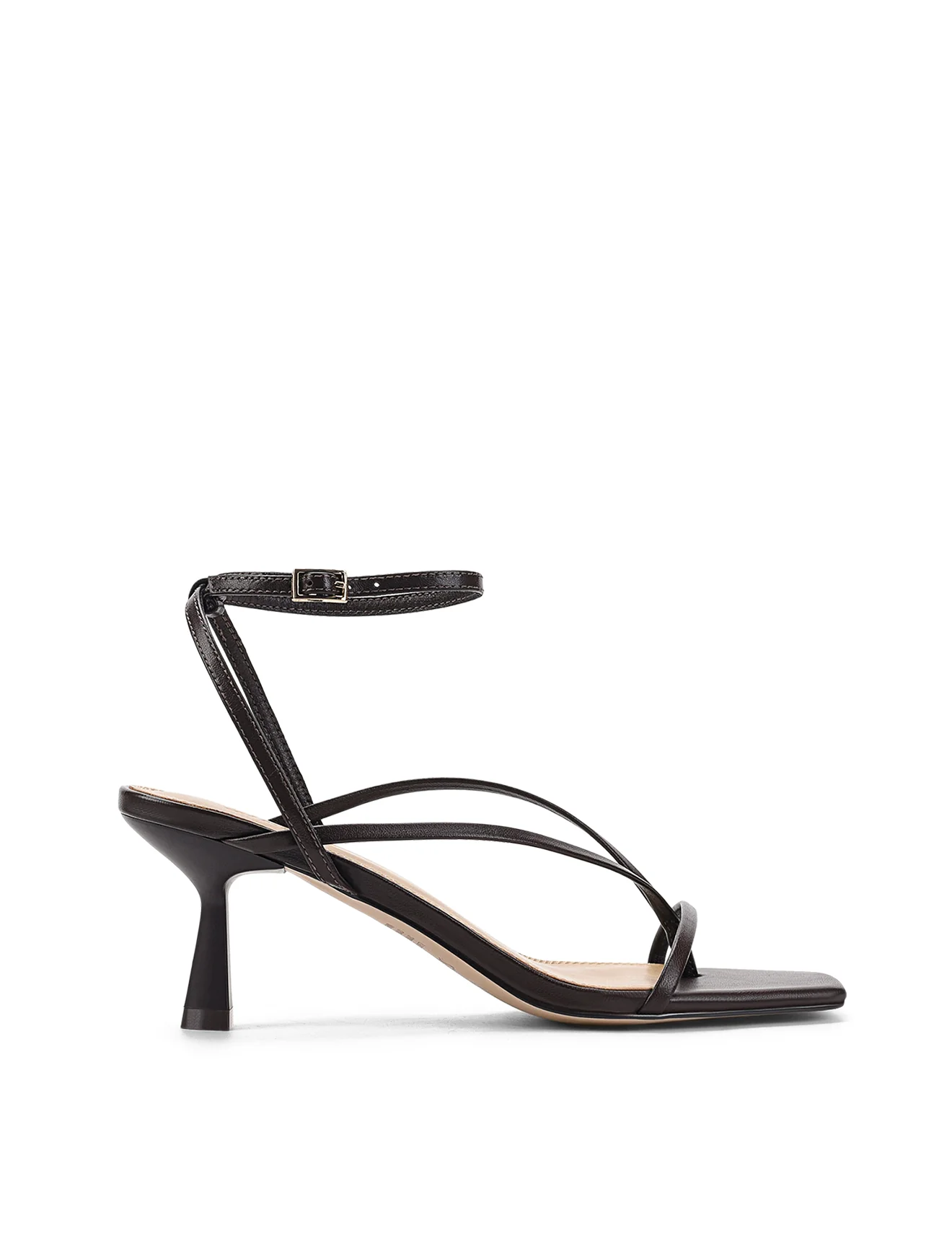 Sabrina Strappy Heels - Chocolate Brown Leather